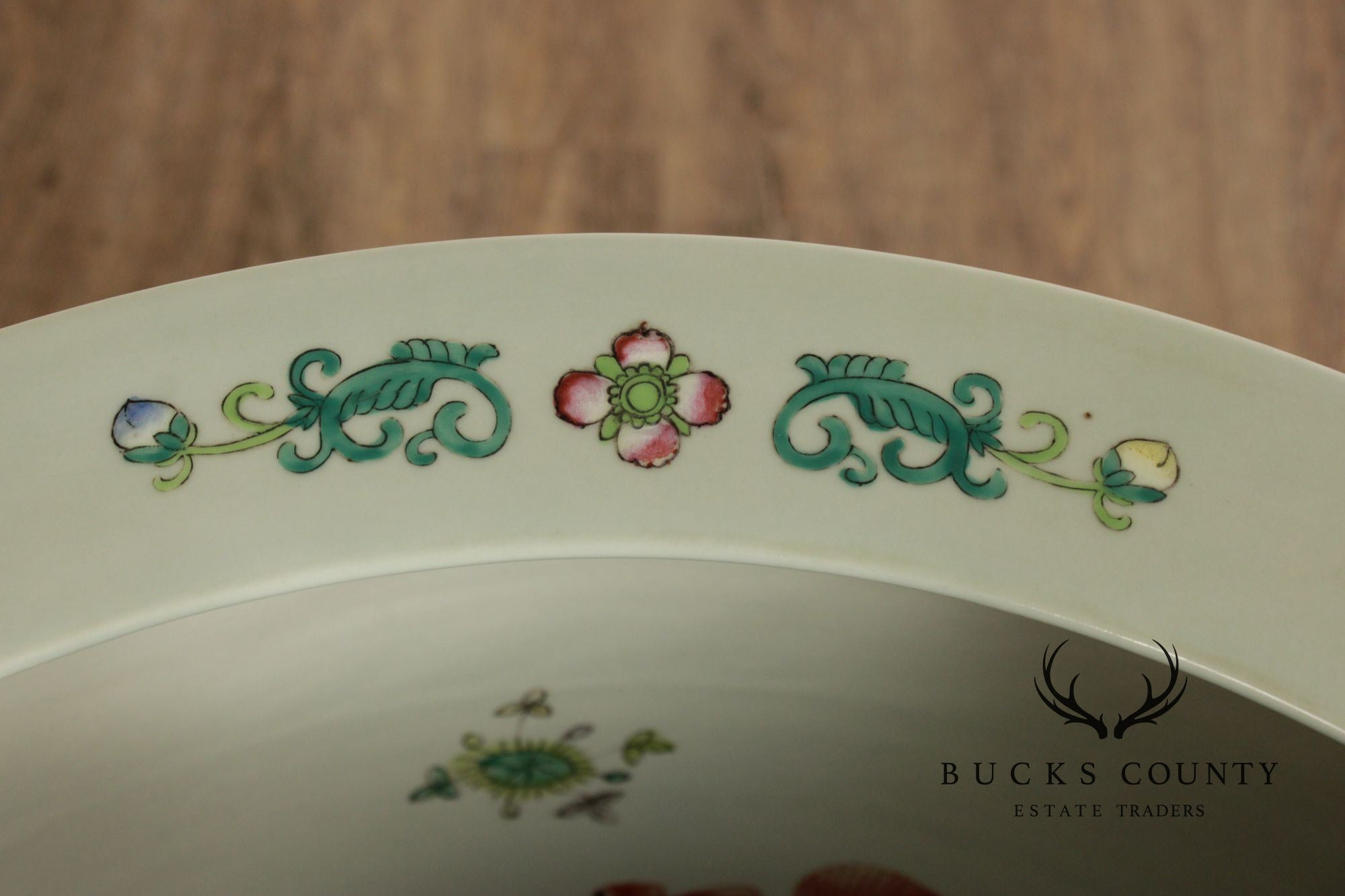 Vintage Chinese Pair of Enameled Porcelain Jardinieres