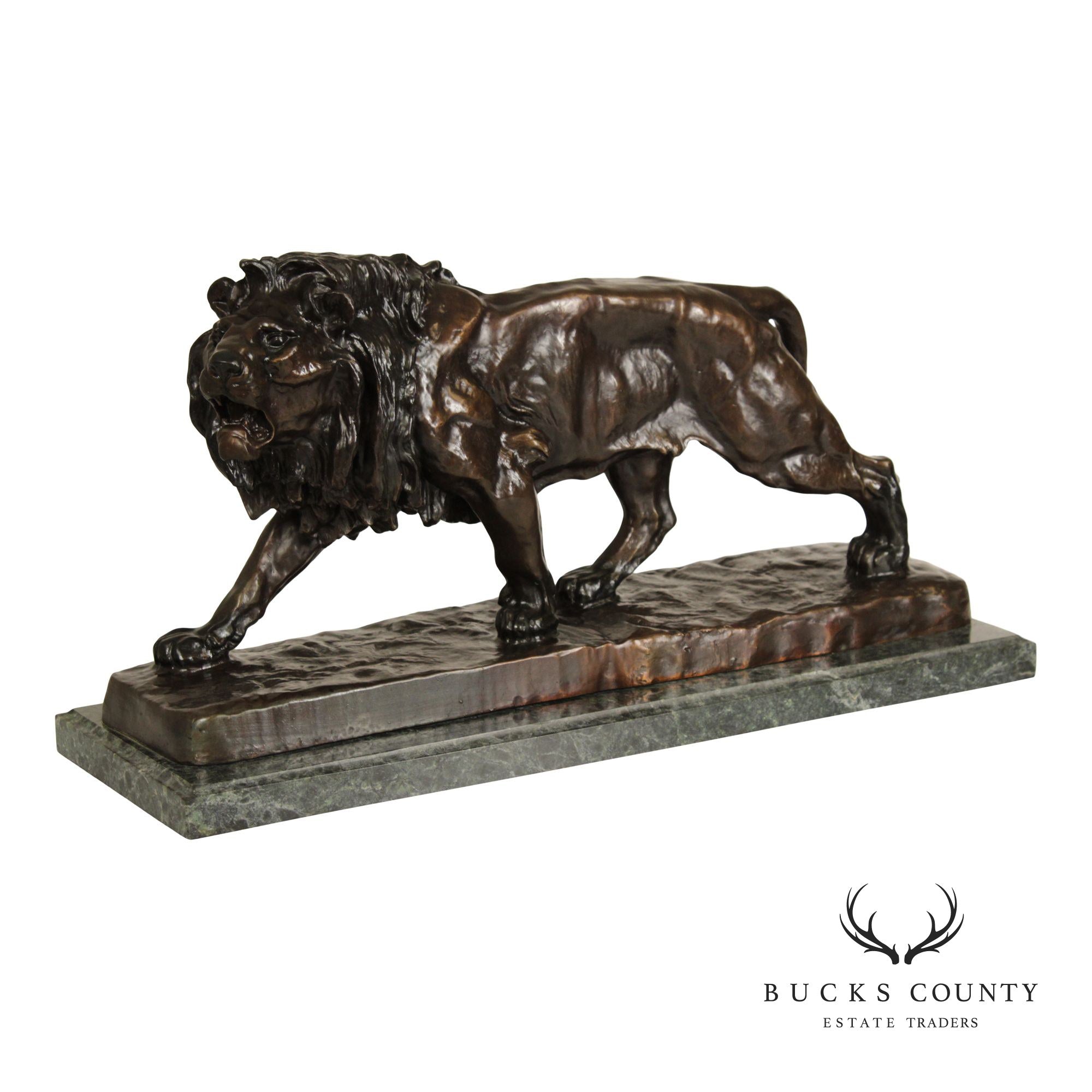 Louis Vidal Bronze Lion Statue