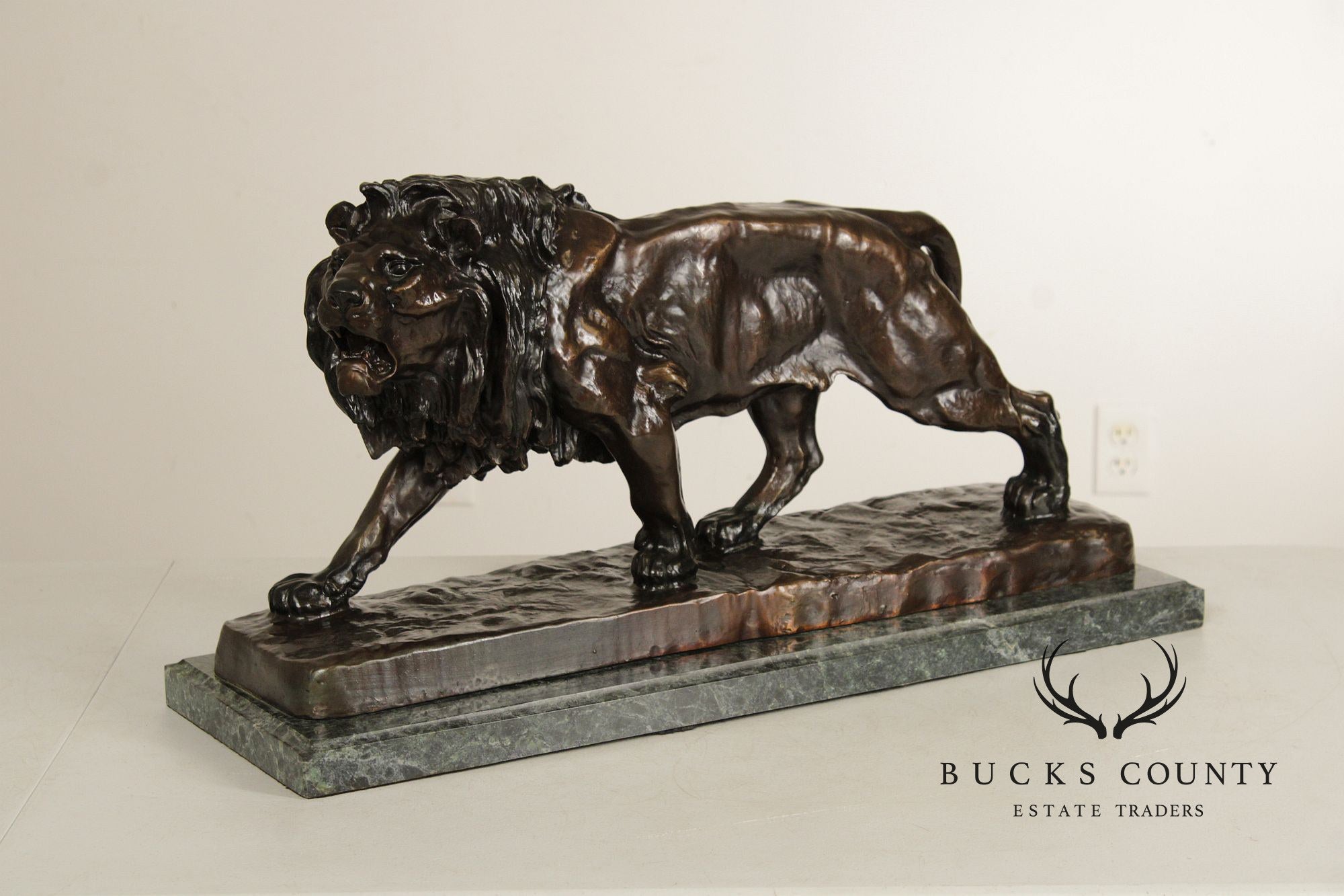 Louis Vidal Bronze Lion Statue