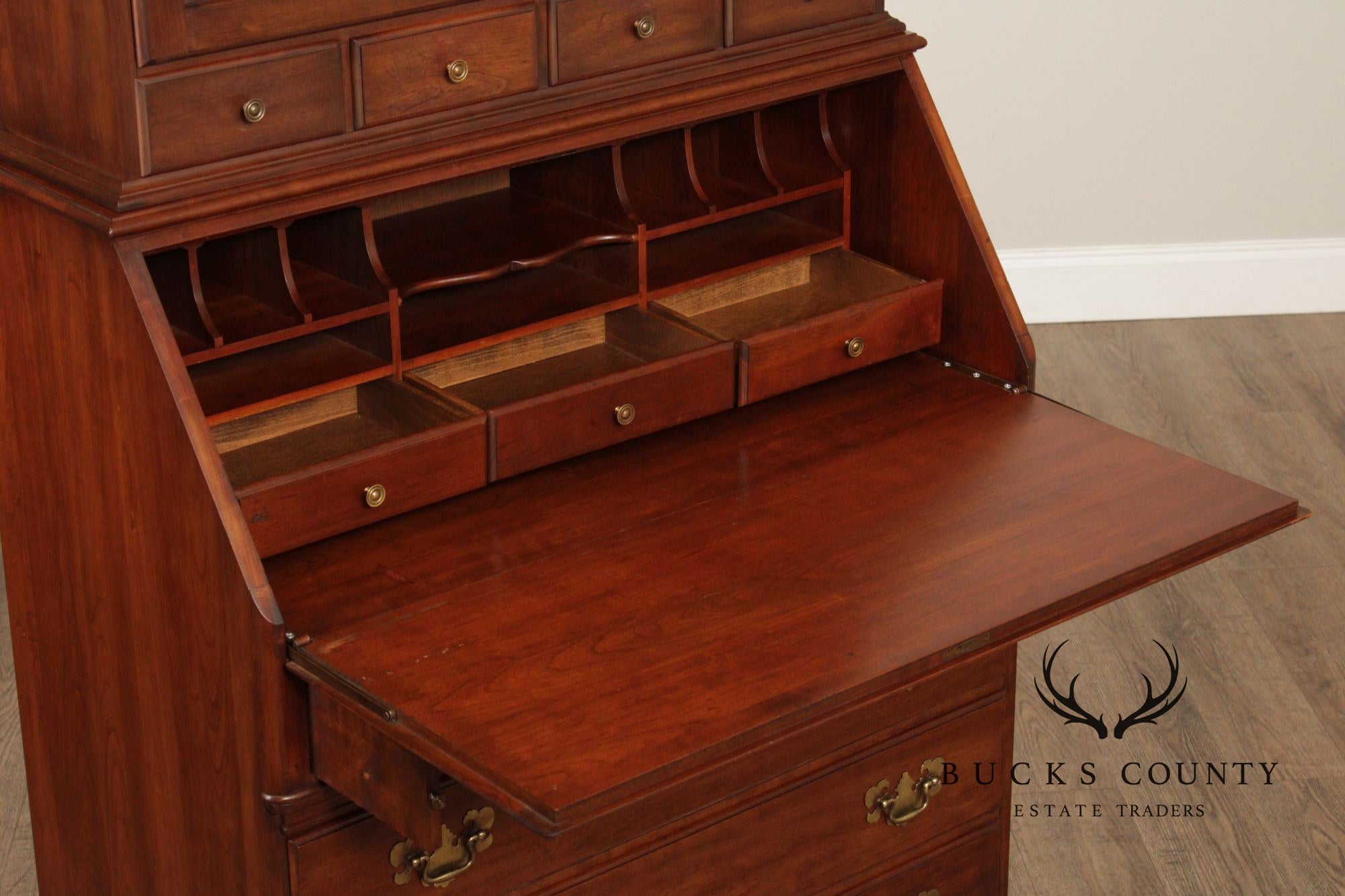 Pennsylvania House Chippendale Style Cherry Secretary Bookcase