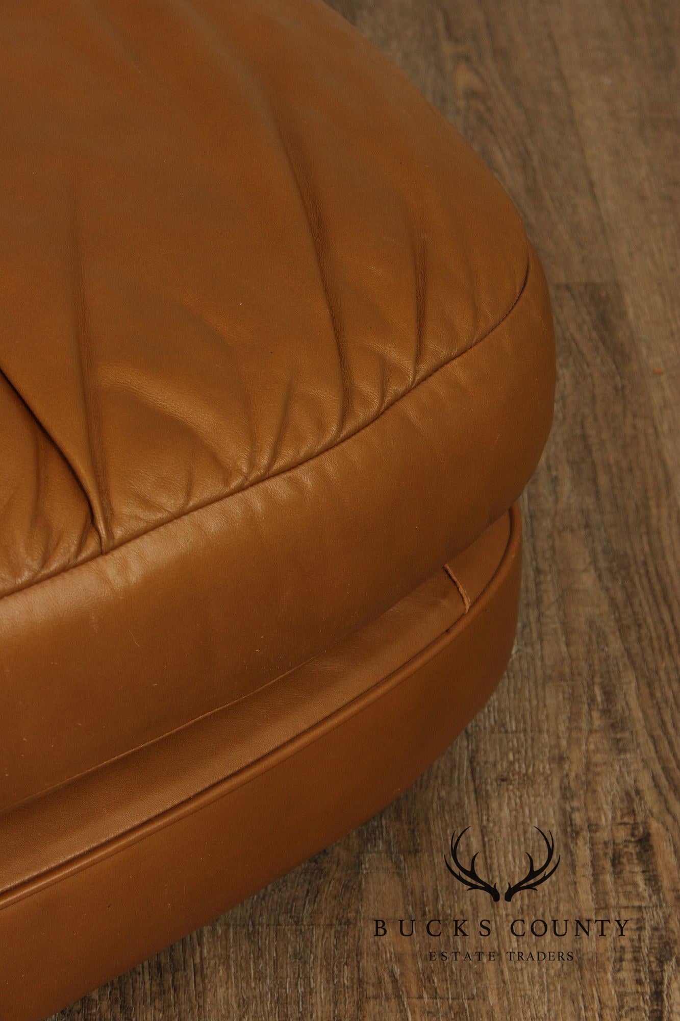 Classic Leather Brown Leather Ottoman