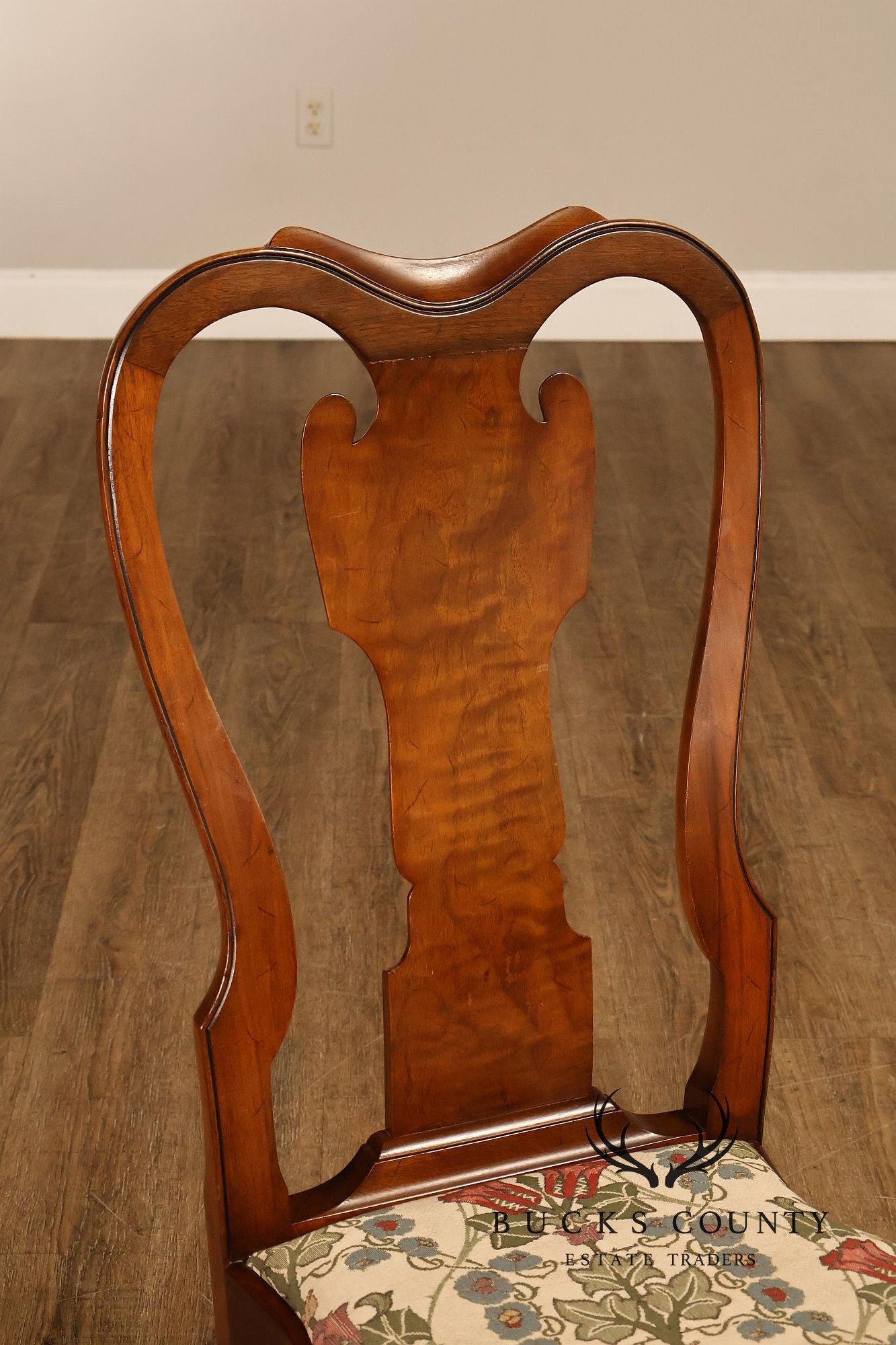 Saybolt Cleland Queen Anne Style Walnut Side Chairs, Pair