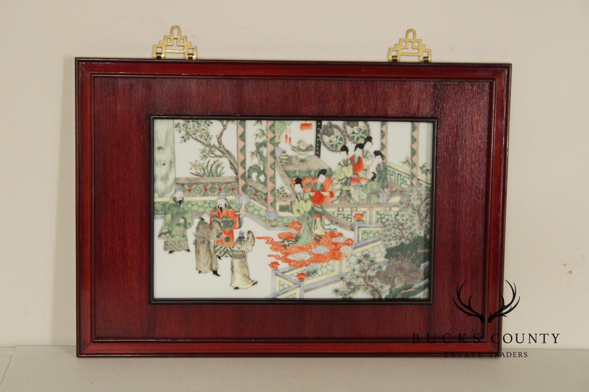 Chinese Framed Porcelain Plaque