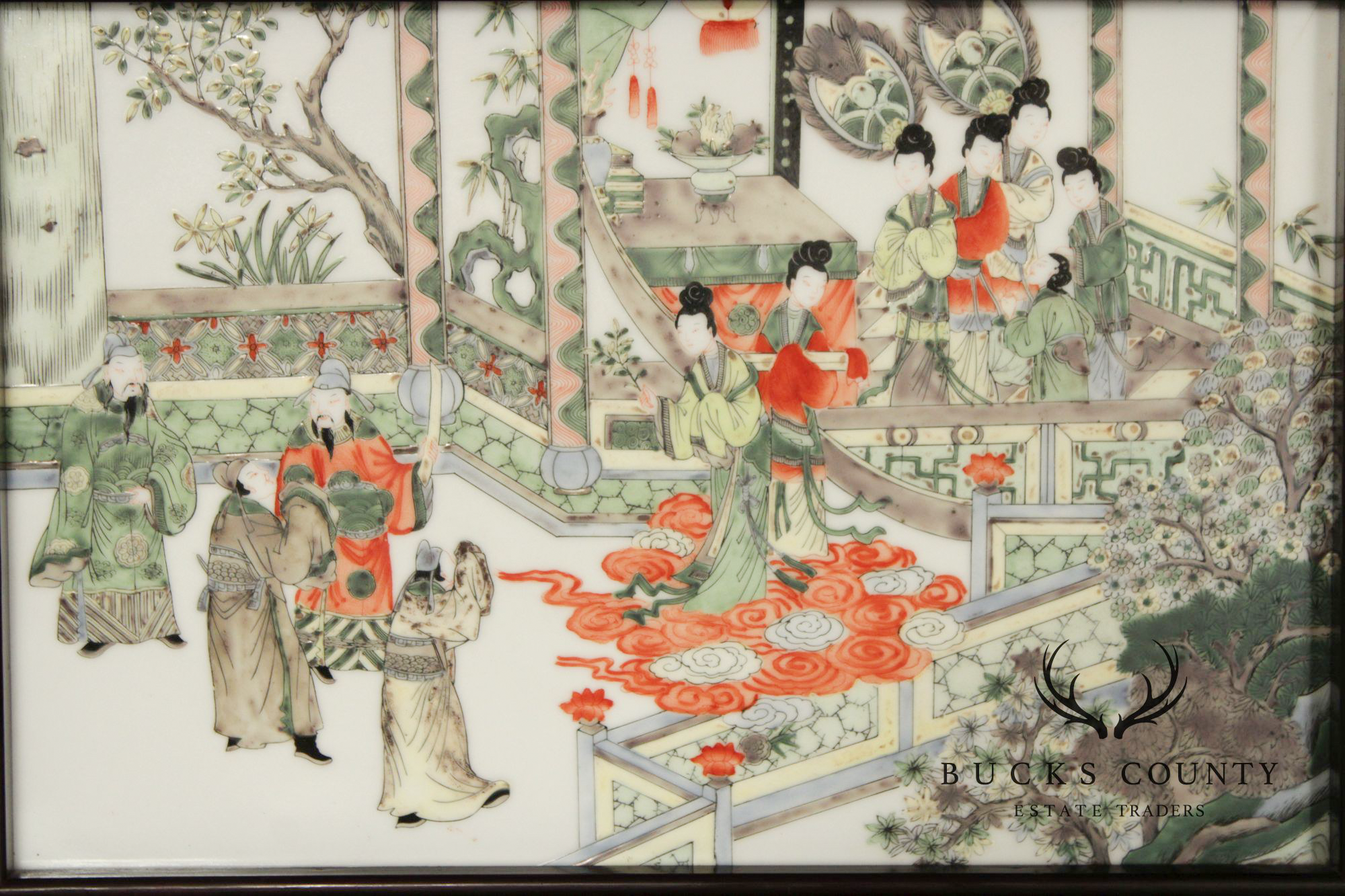 Chinese Framed Porcelain Plaque