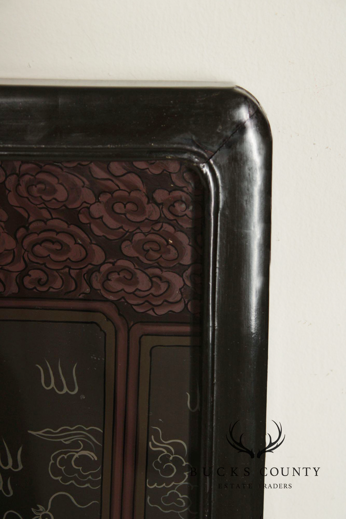 Chinese Pair of Reverse-Painted Glass Ancestral Portraits
