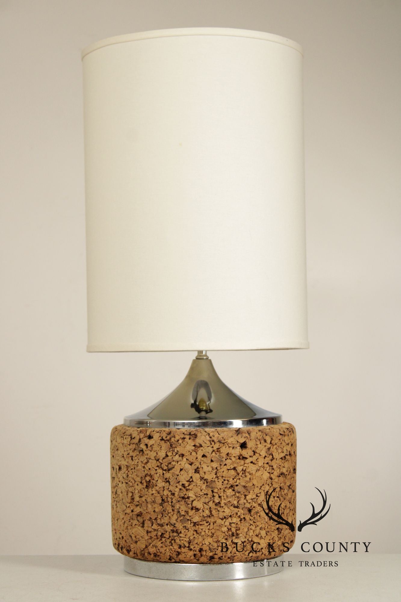 Mid Century Modern Pair of Cork Table Lamps