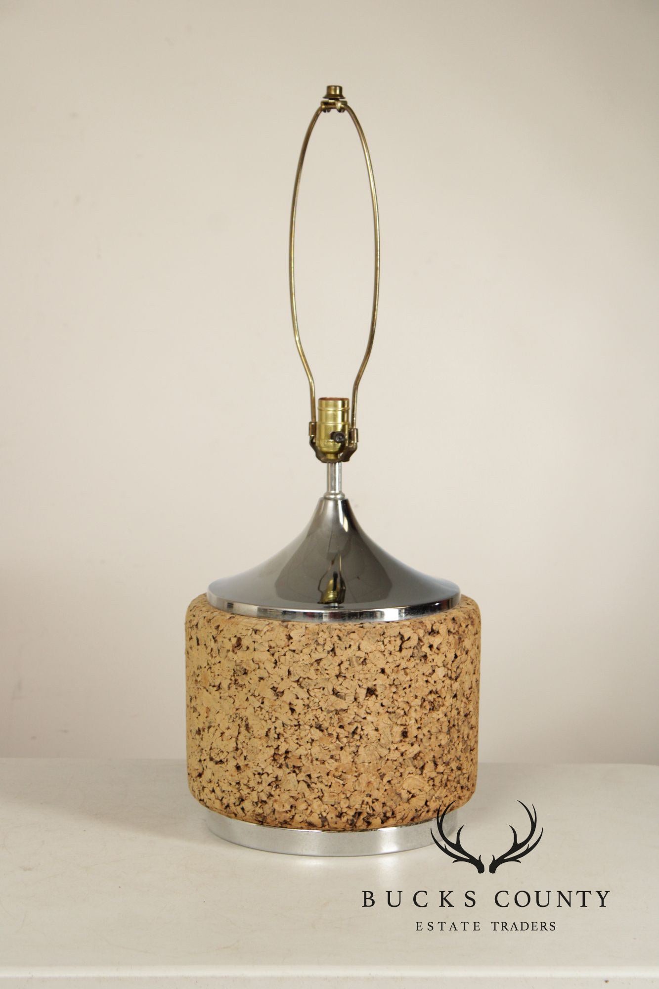 Mid Century Modern Pair of Cork Table Lamps
