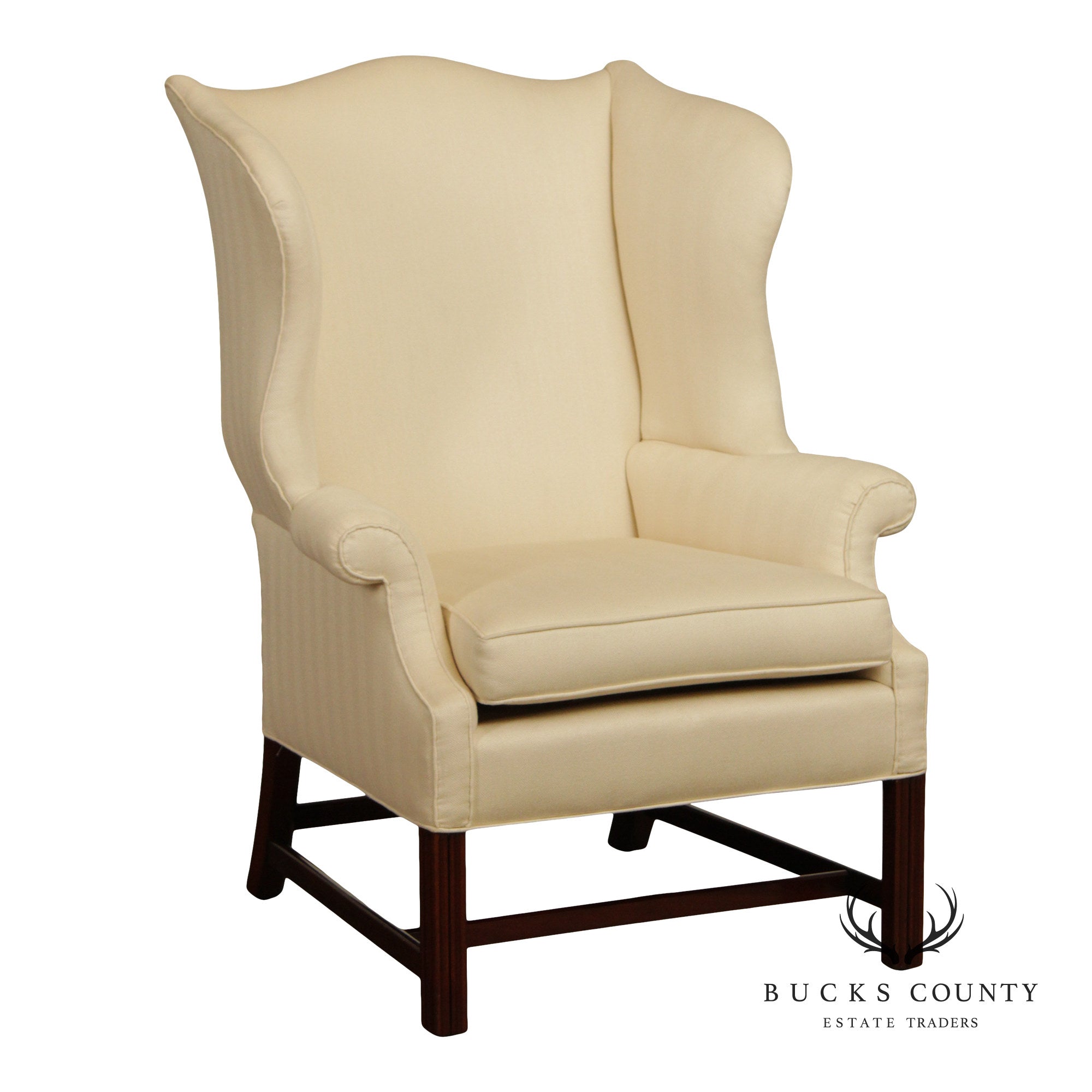 Chippendale Style Custom Mahogany Wing Chair
