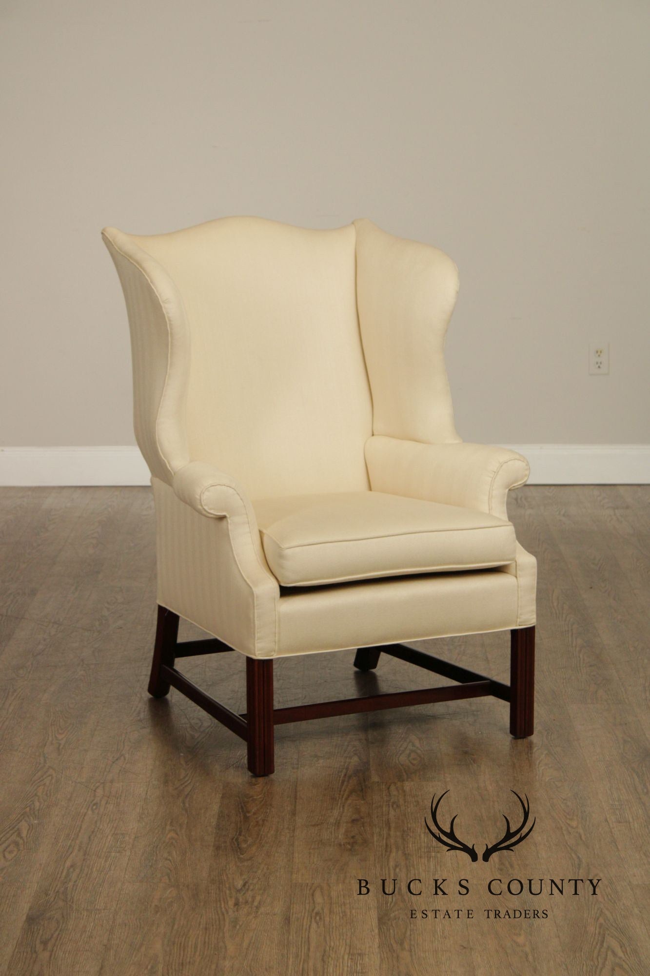Chippendale Style Custom Mahogany Wing Chair