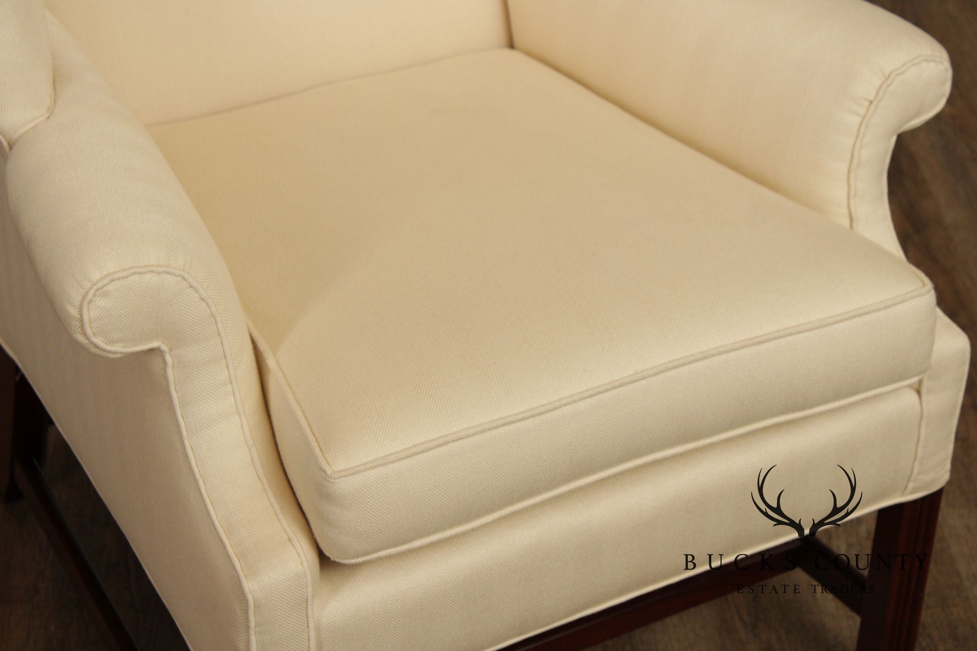 Chippendale Style Custom Mahogany Wing Chair
