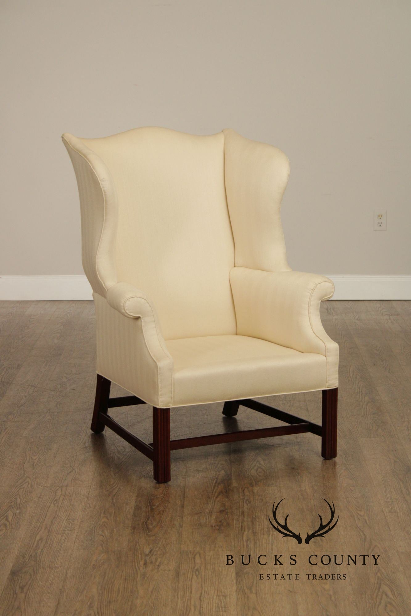 Chippendale Style Custom Mahogany Wing Chair