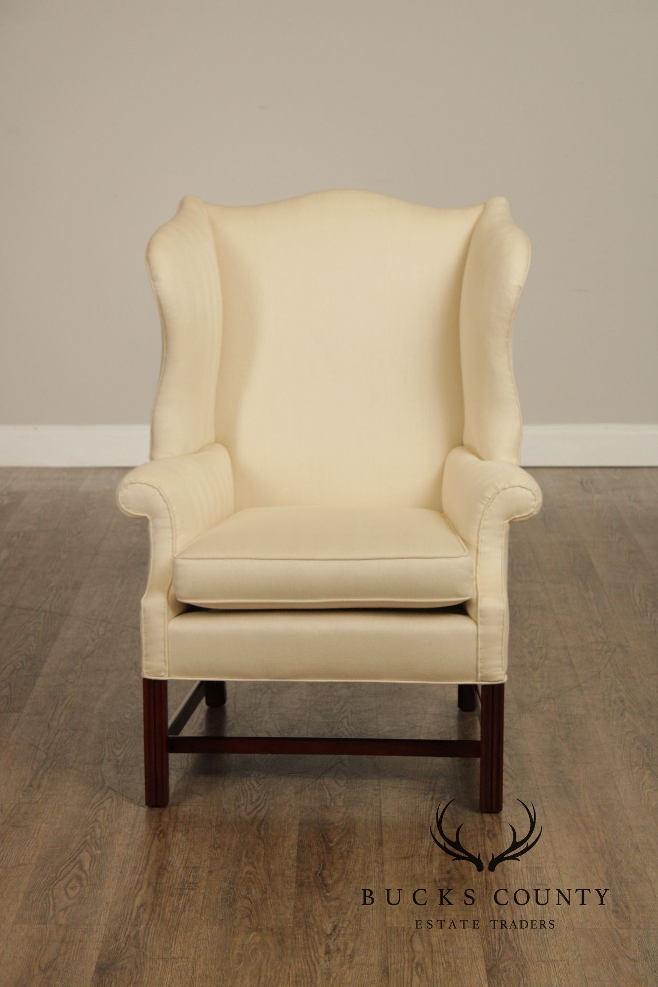 Chippendale Style Custom Mahogany Wing Chair