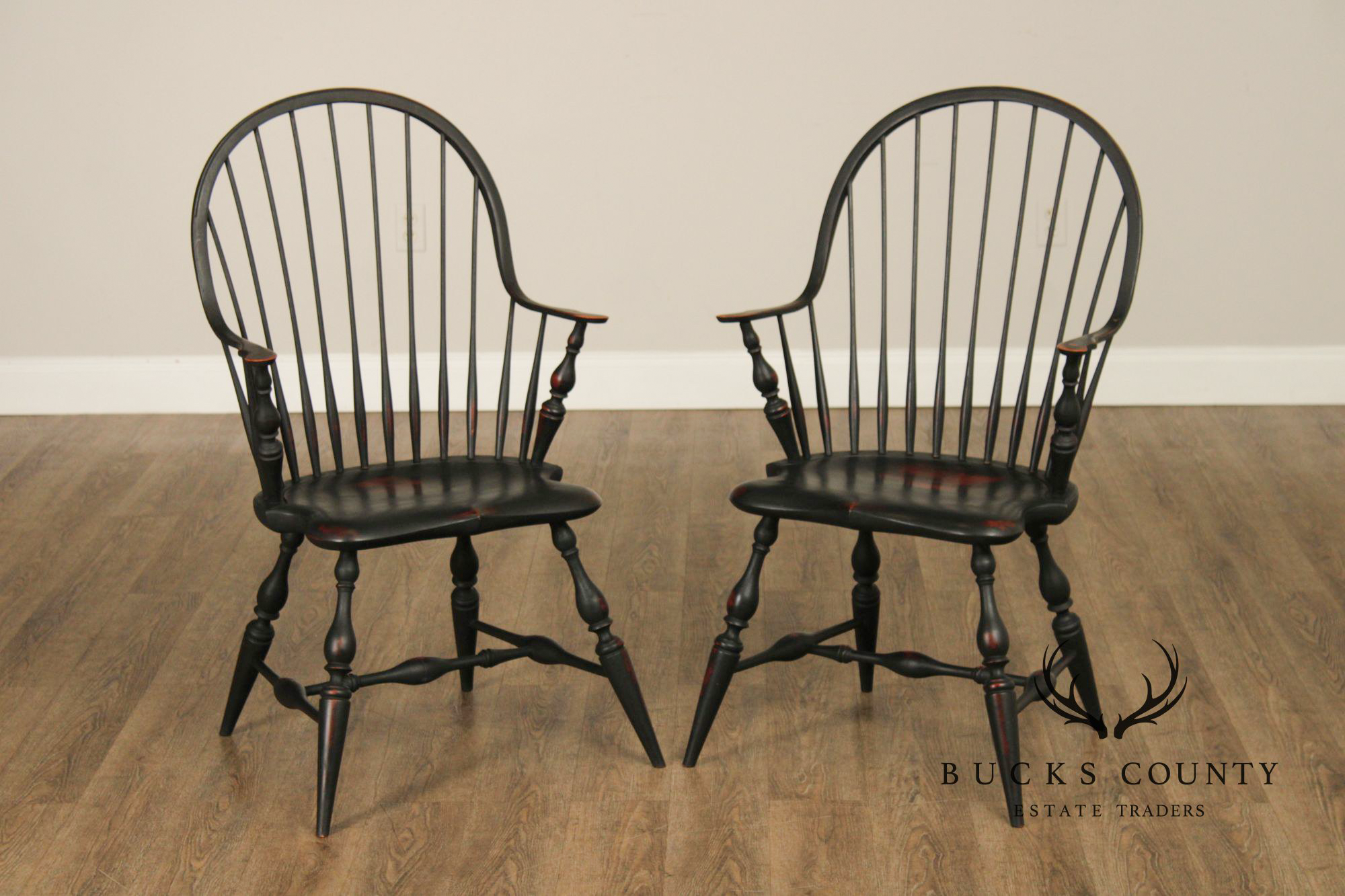 Wayne Kramer Pair of Painted Windsor Armchairs
