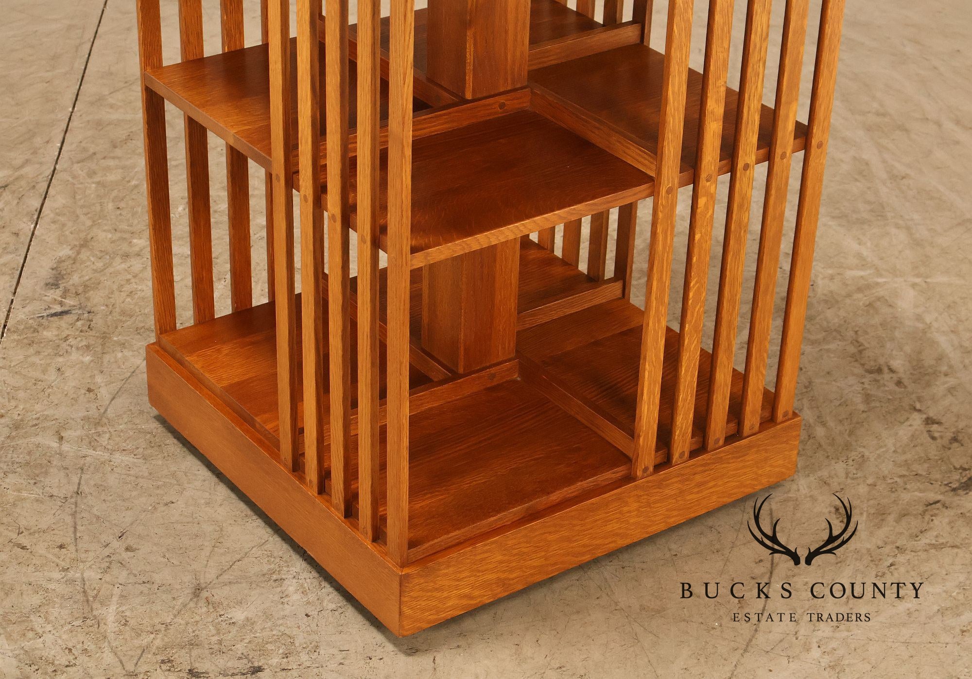 Stickley Mission Collection Oak Spindle Revolving Bookcase
