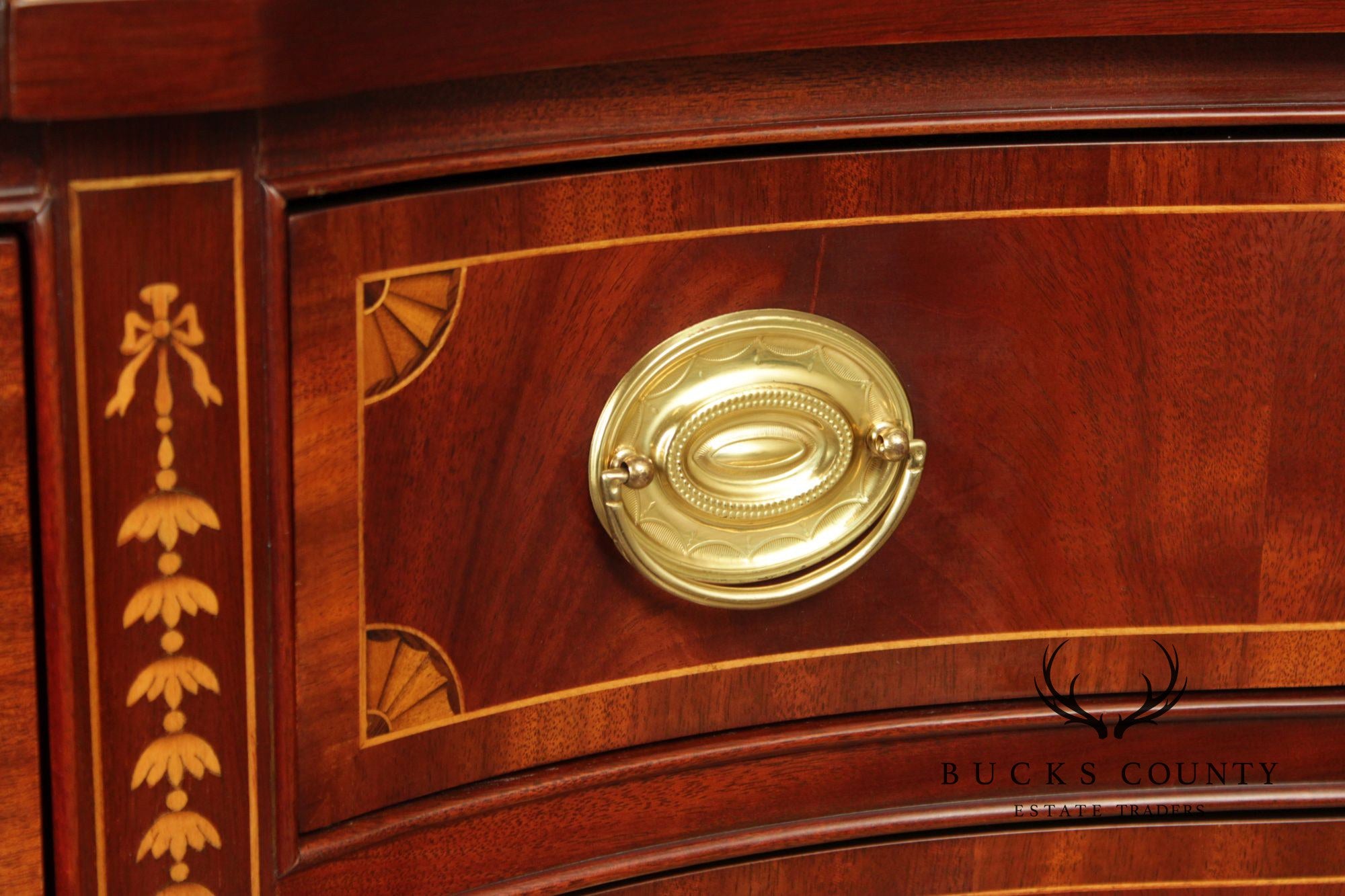 Councill Craftsmen Federal Style Inlaid Flame Mahogany Sideboard