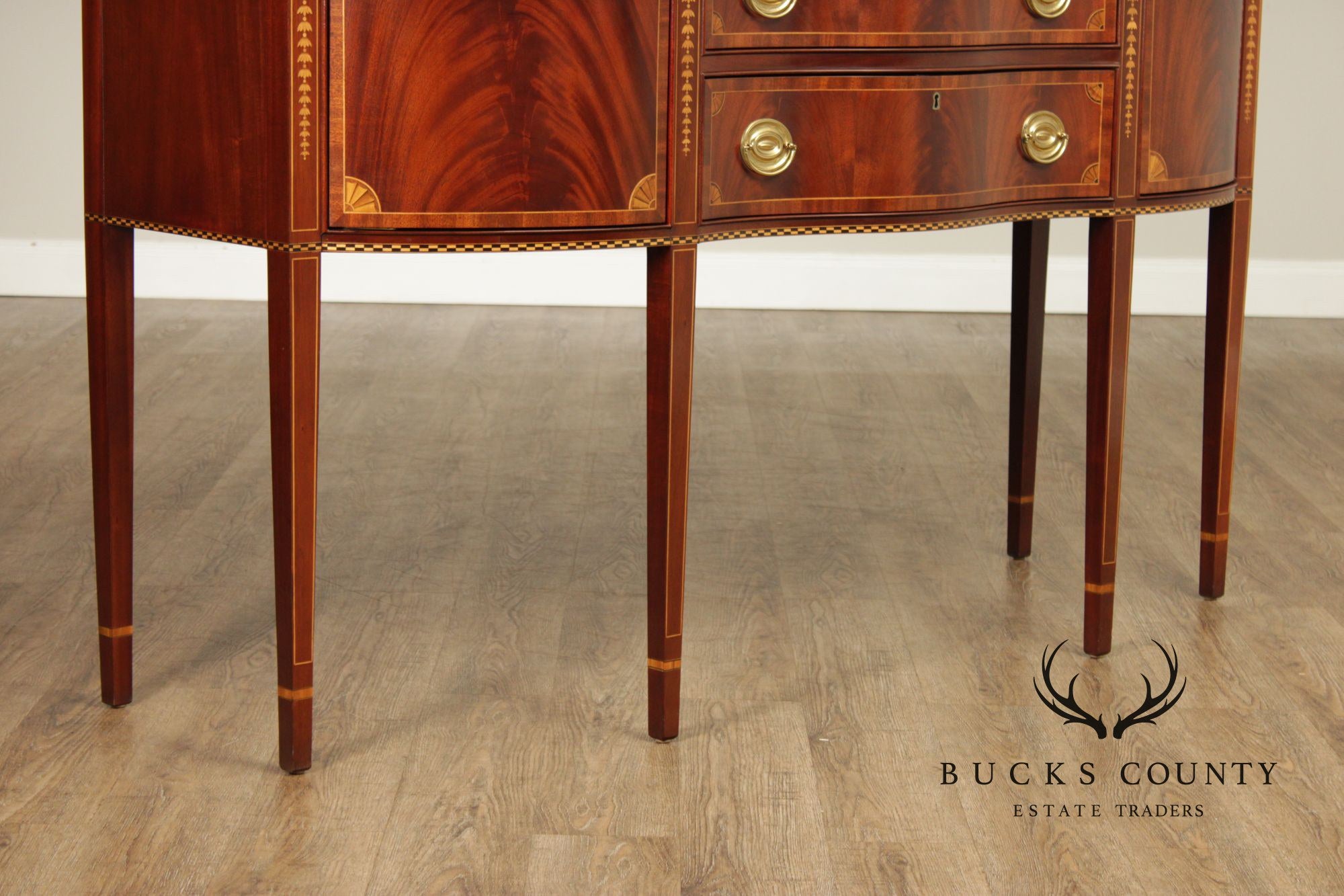 Councill Craftsmen Federal Style Inlaid Flame Mahogany Sideboard