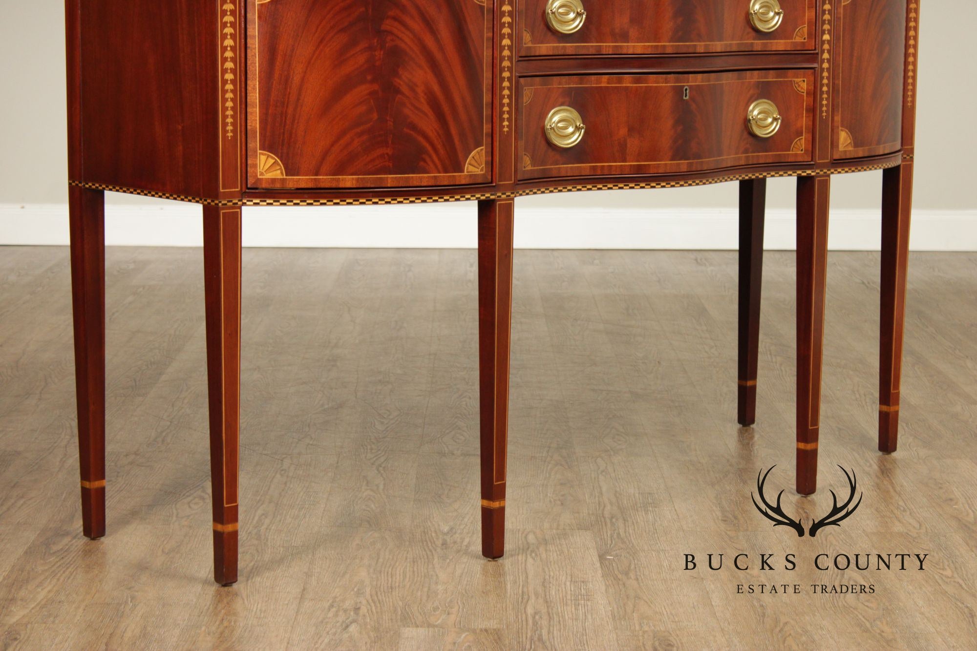 Councill Craftsmen Federal Style Inlaid Flame Mahogany Sideboard