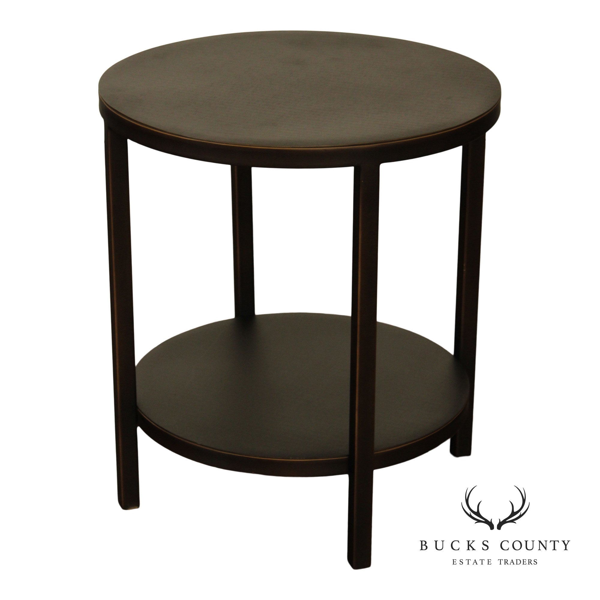 Crate & Barrel Modern Round Two-Tier End Table