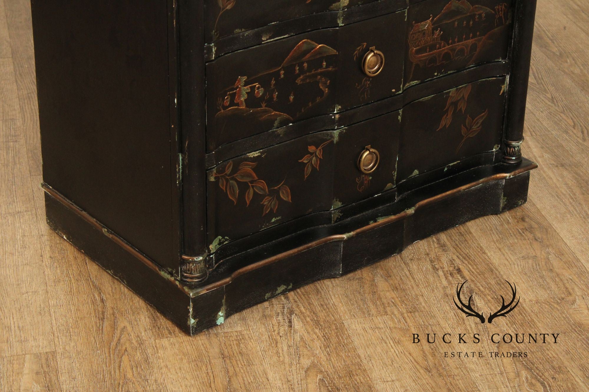 Chinoiserie Paint Decorated Tall Chest