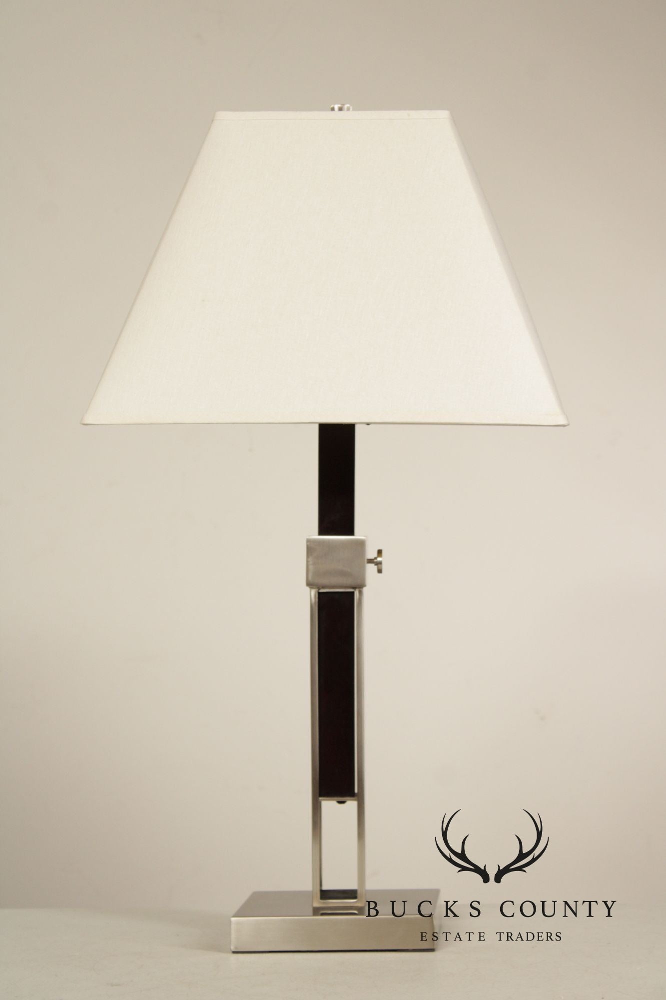 Crate & Barrel Contemporary Pair of 'Denley' Steel Table Lamps