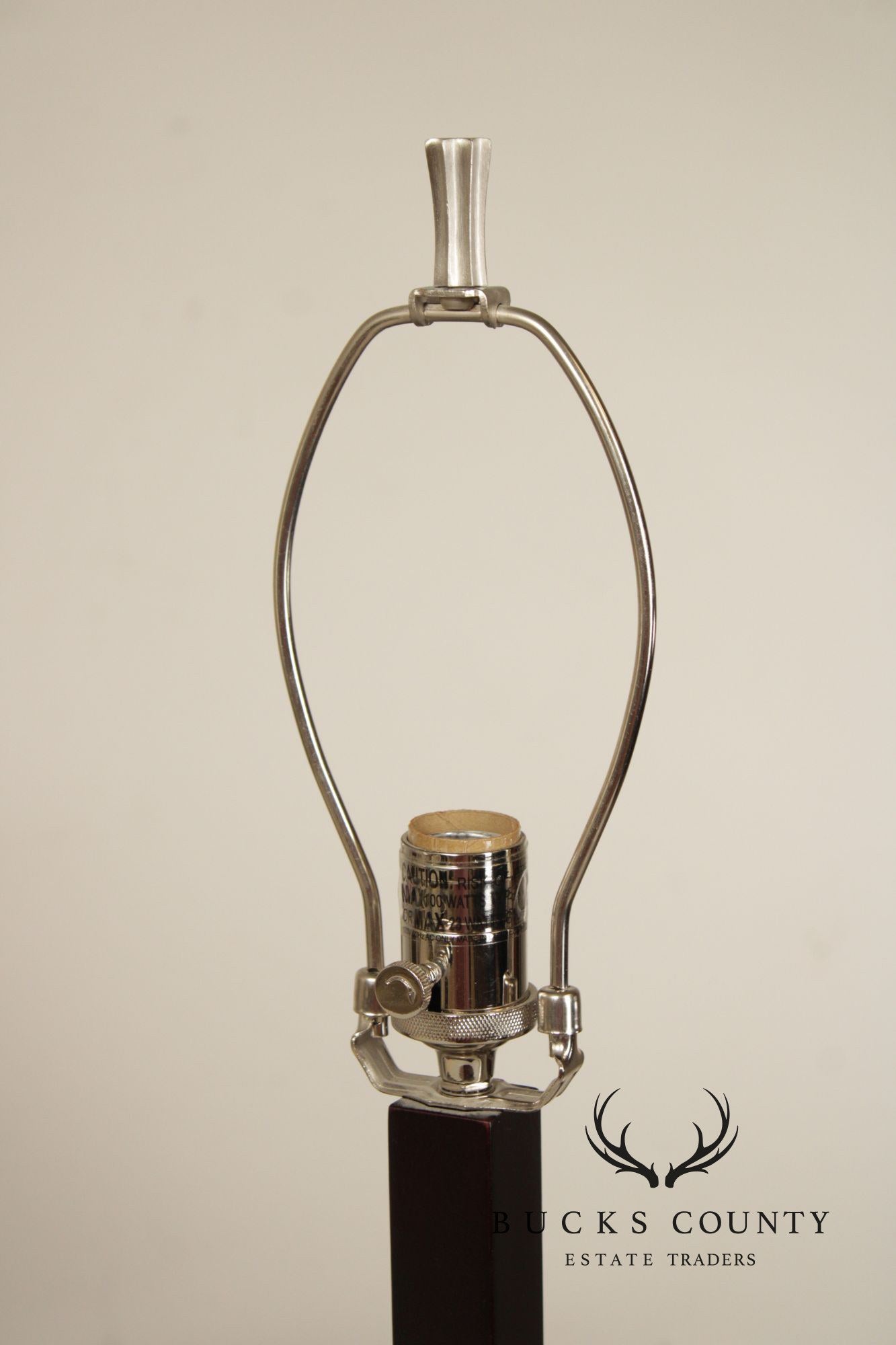Crate & Barrel Contemporary Pair of 'Denley' Steel Table Lamps
