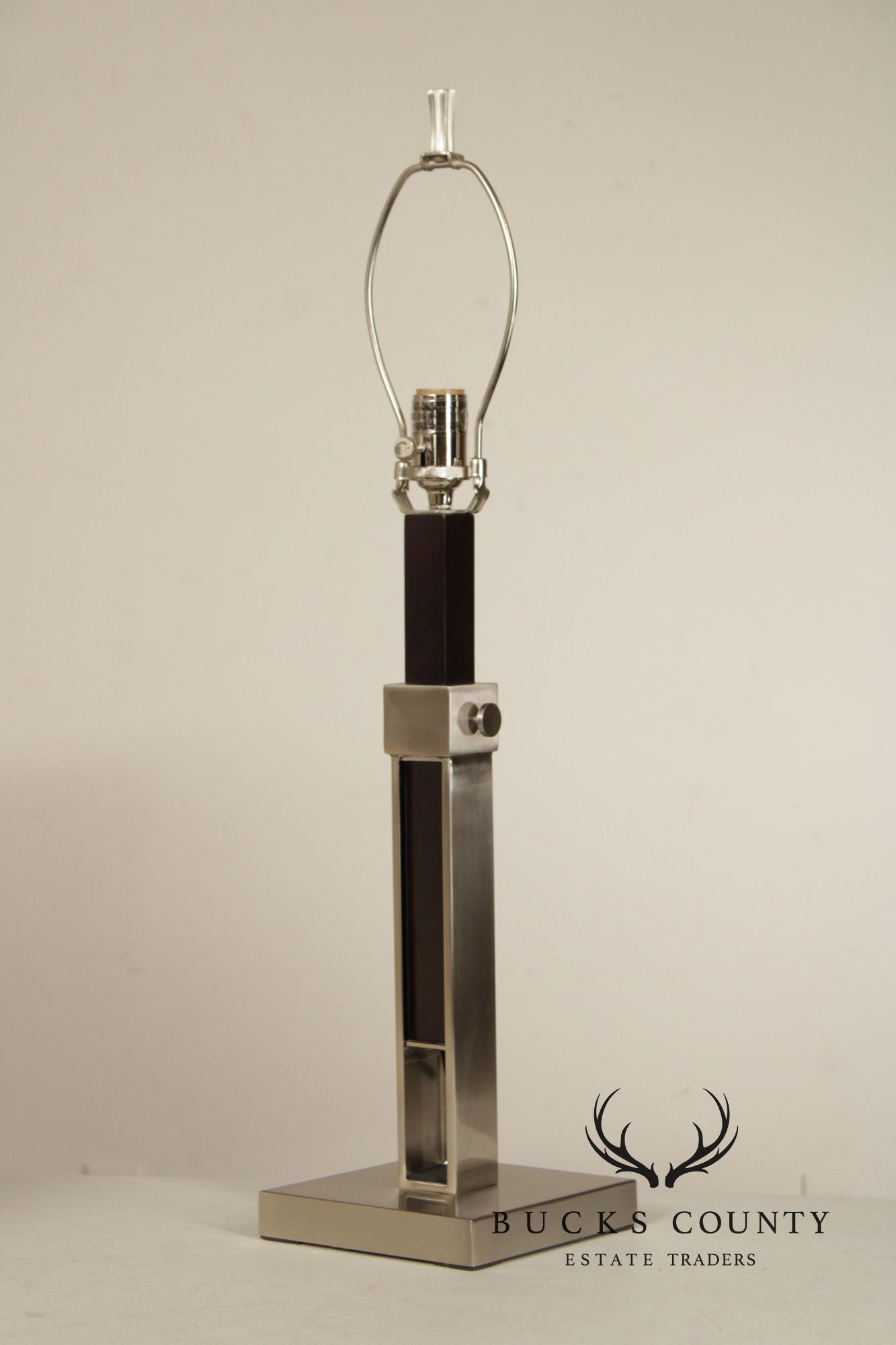 Crate & Barrel Contemporary Pair of 'Denley' Steel Table Lamps