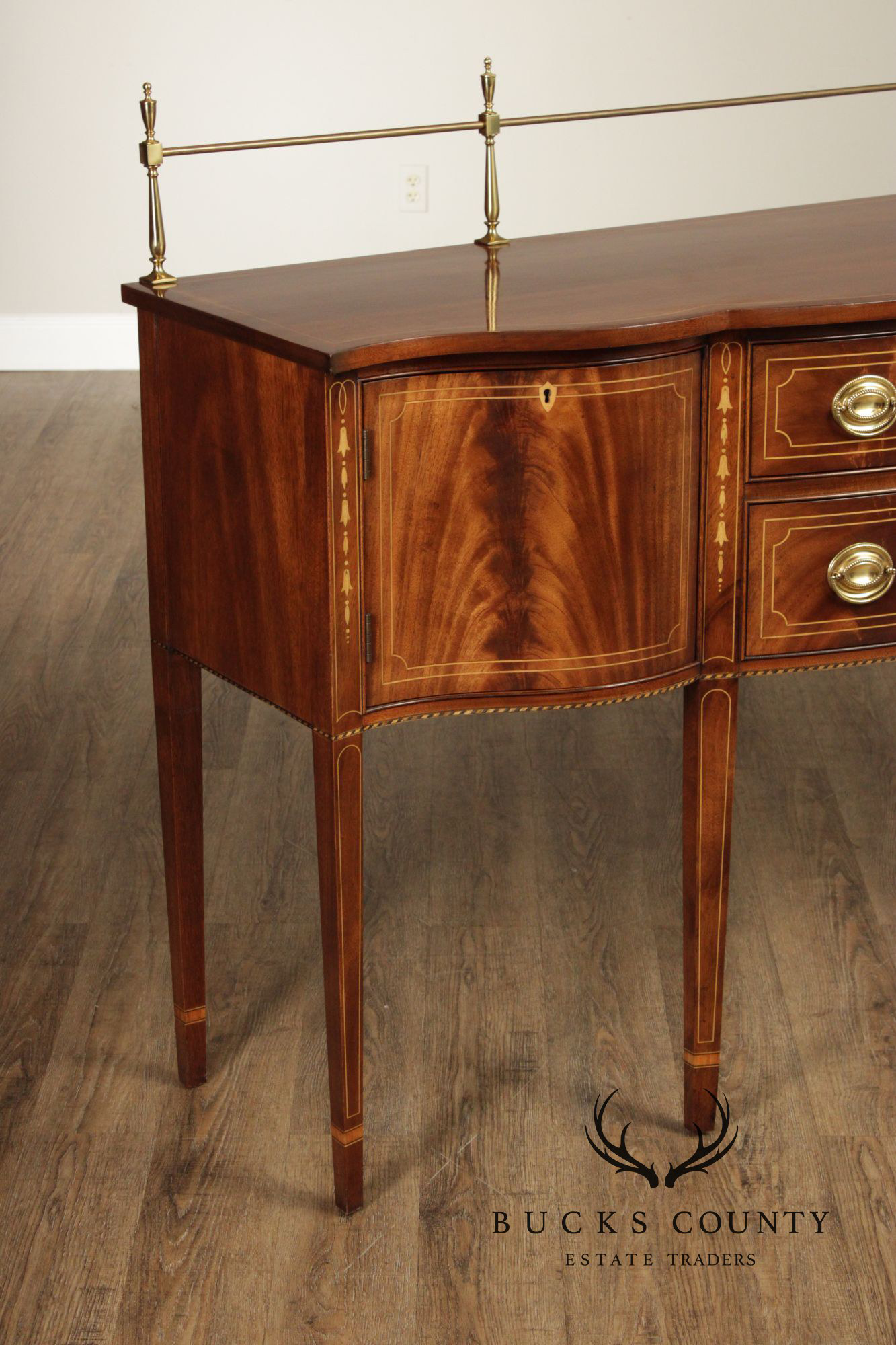Stickley Federal Style Mahogany Sideboard With Inlay And Brass Gallery
