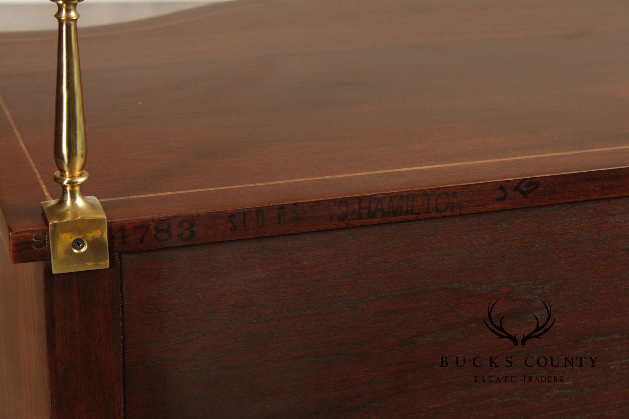 Stickley Federal Style Mahogany Sideboard With Inlay And Brass Gallery