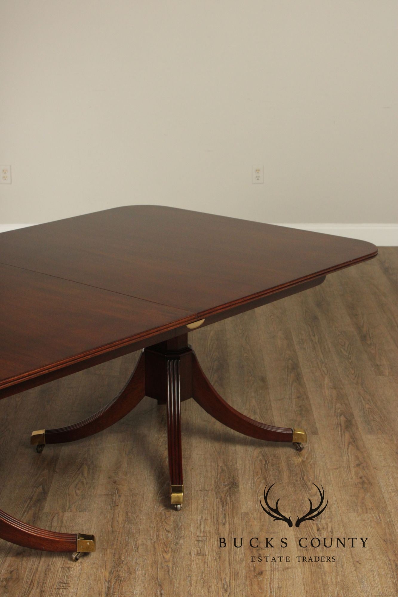 Kindel Federal Style Mahogany Double Pedestal Dining Table