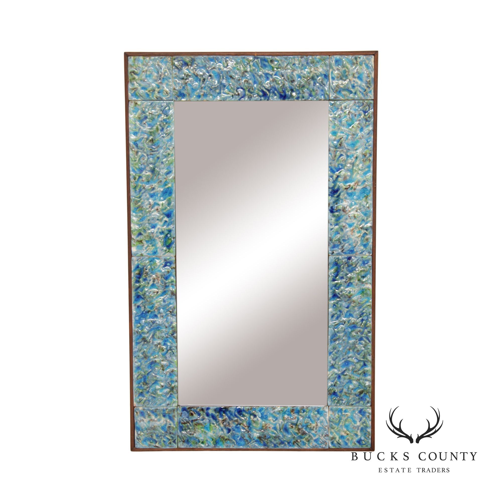 Mid Century Modern Tile Frame Wall Mirror