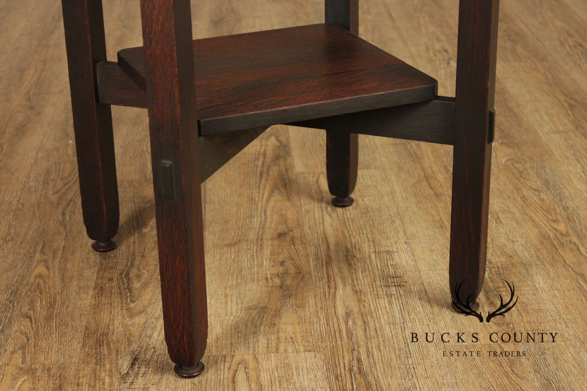 Stickley Brothers Antique Mission Oak Round Lamp Table