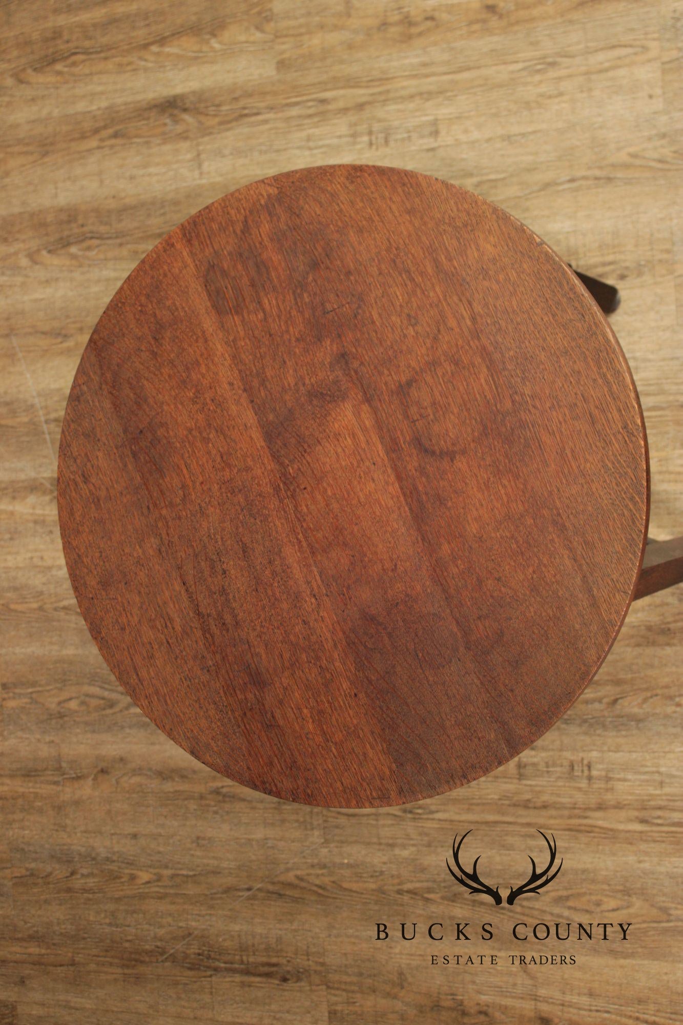 Stickley Brothers Antique Mission Oak Round Lamp Table