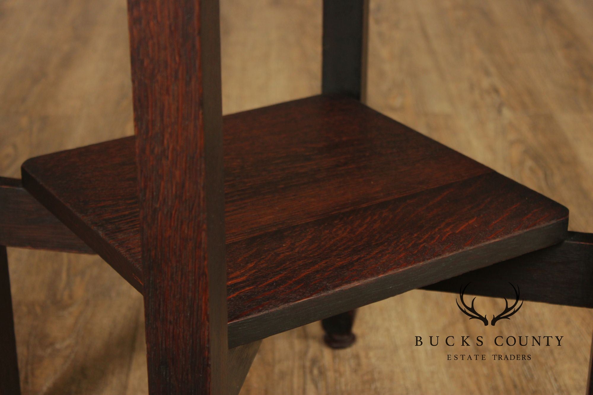 Stickley Brothers Antique Mission Oak Round Lamp Table