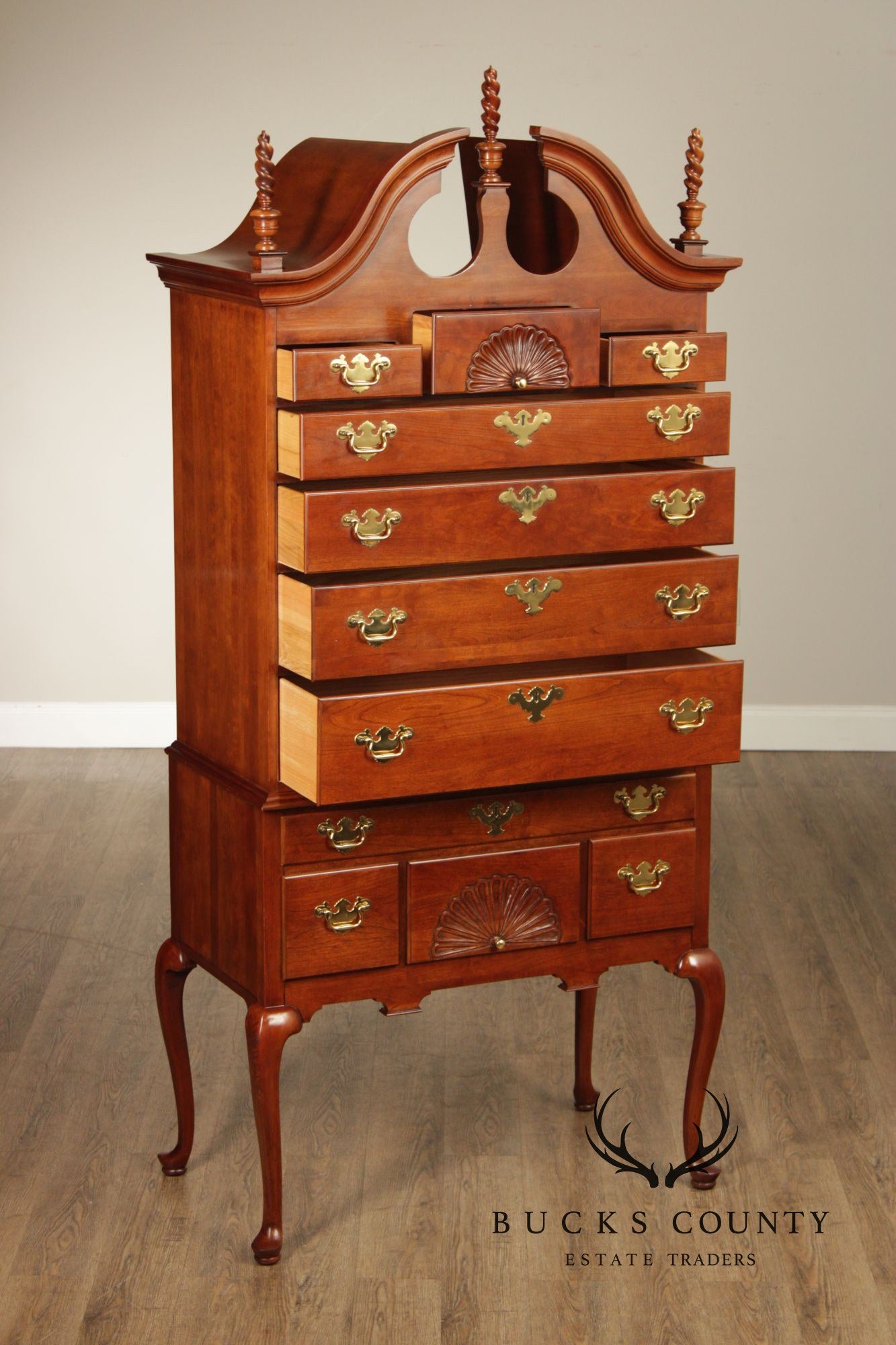 Councill Craftsmen Cherry Colonial Style Highboy Chest
