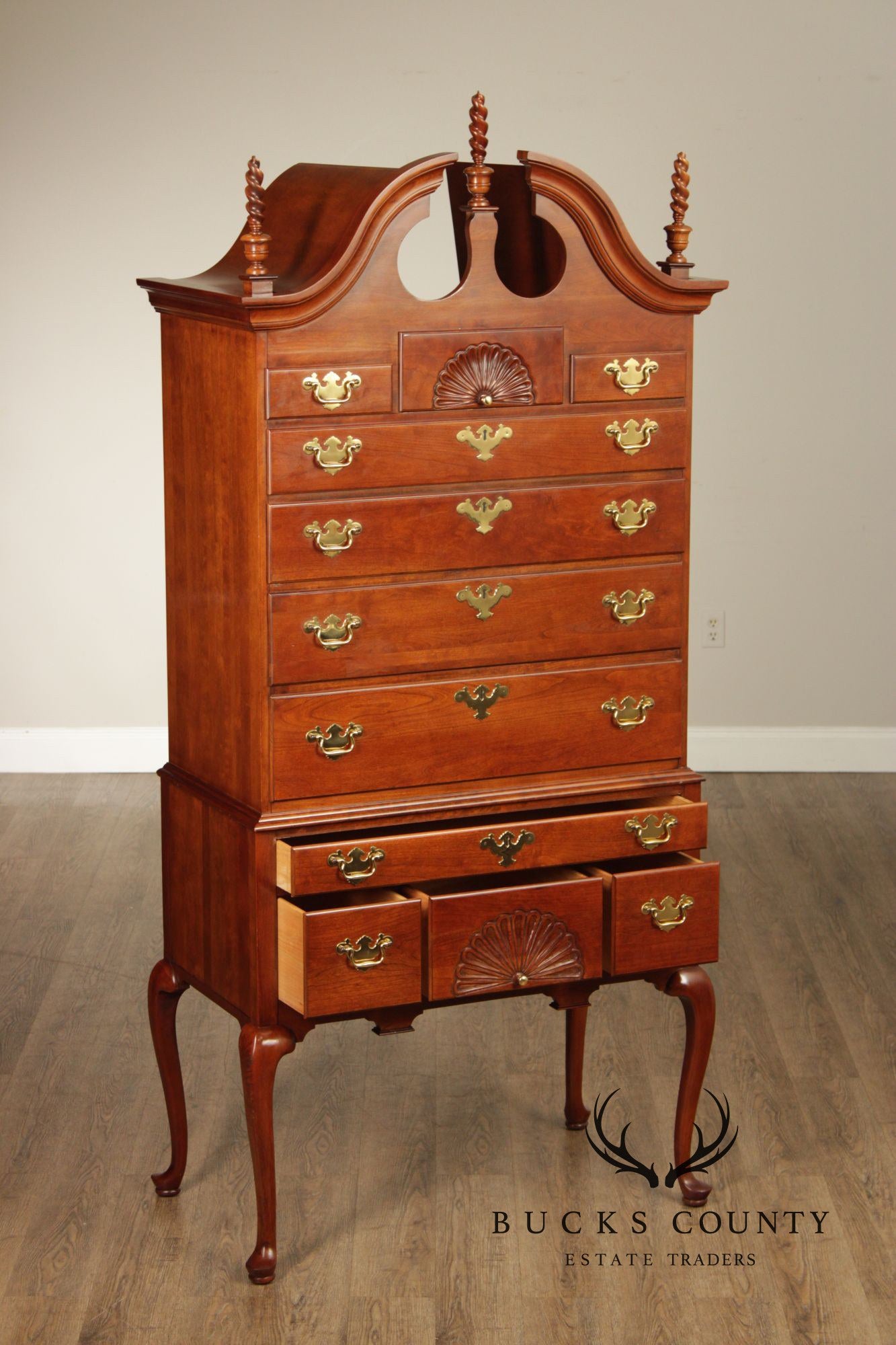 Councill Craftsmen Cherry Colonial Style Highboy Chest