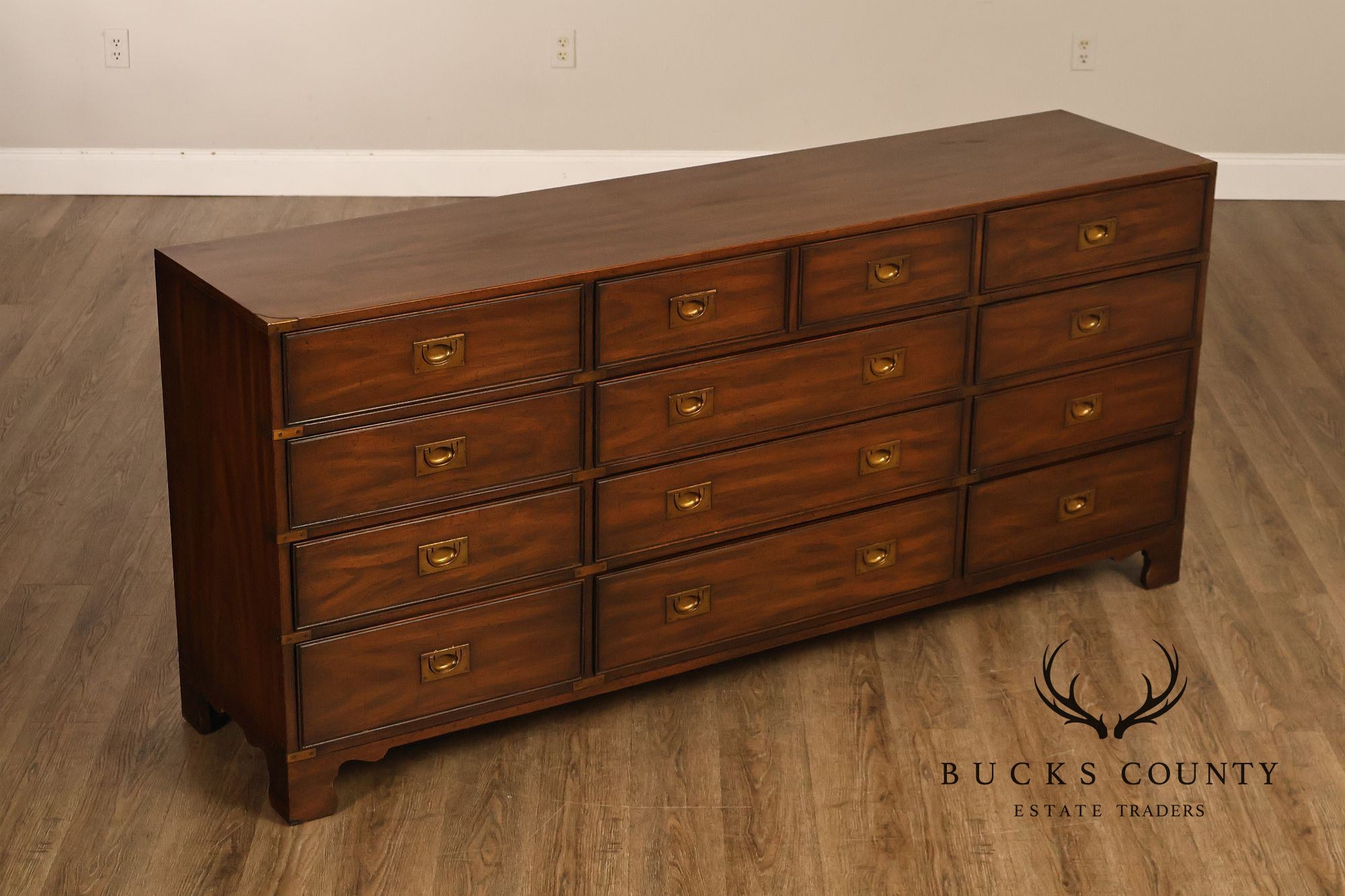 Heritage 'Kingsbridge' Collection Vintage Mahogany Campaign Style Long Dresser