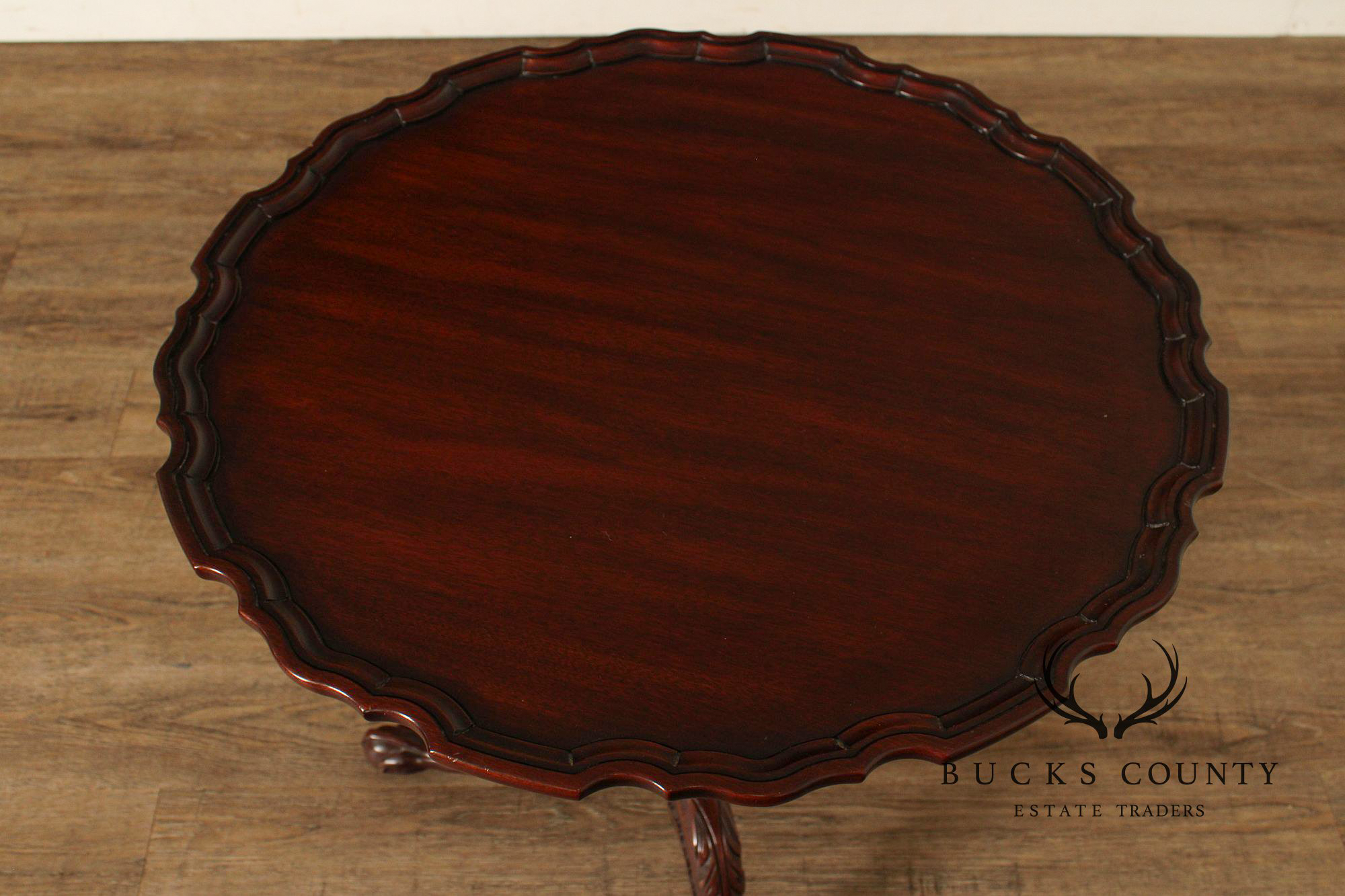 Henkel Harris Chippendale Style Mahogany Tilt Top Tea Table