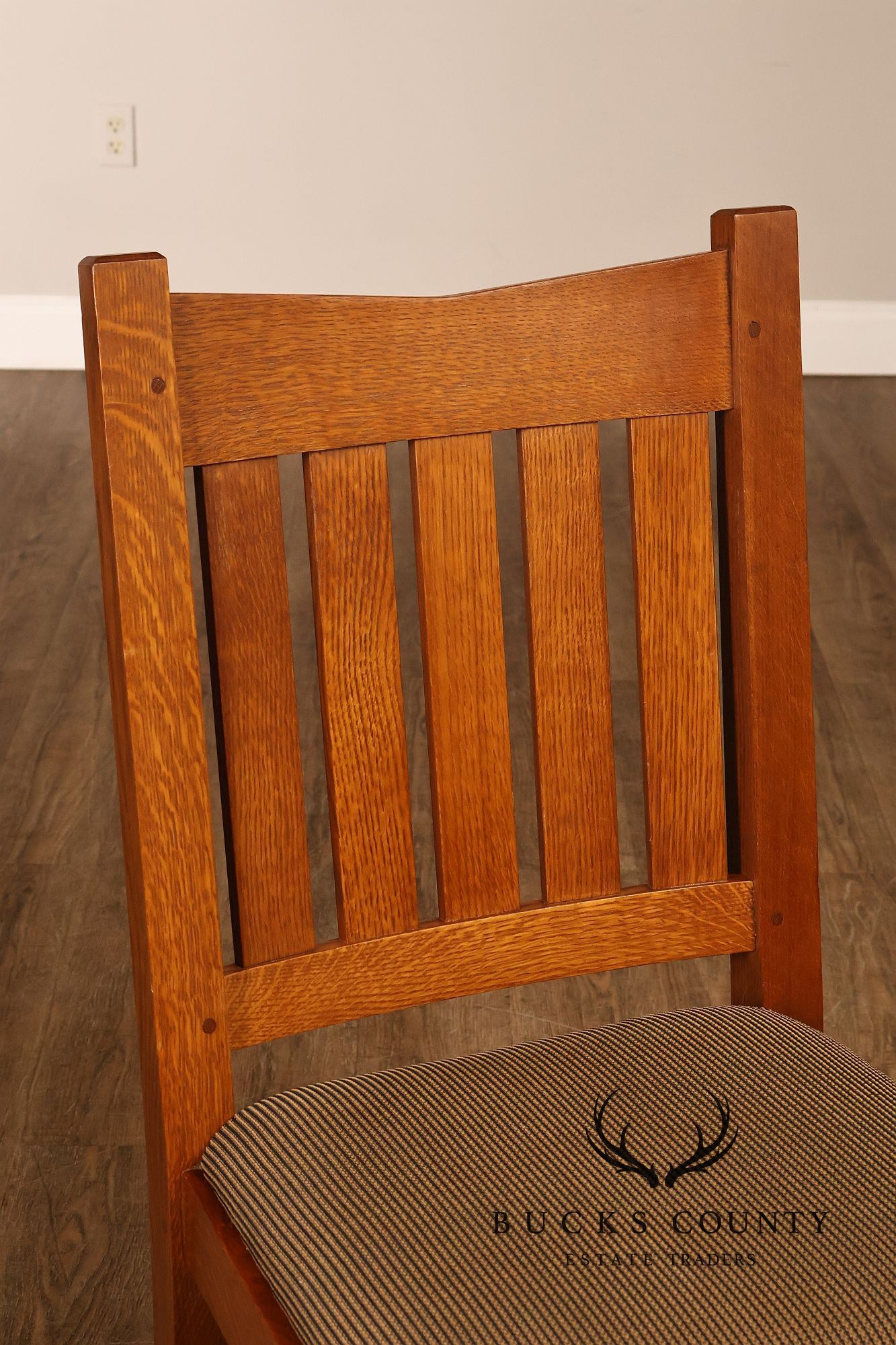 Stickley Mission Collection Set Of Four Oak Dining Side Chairs