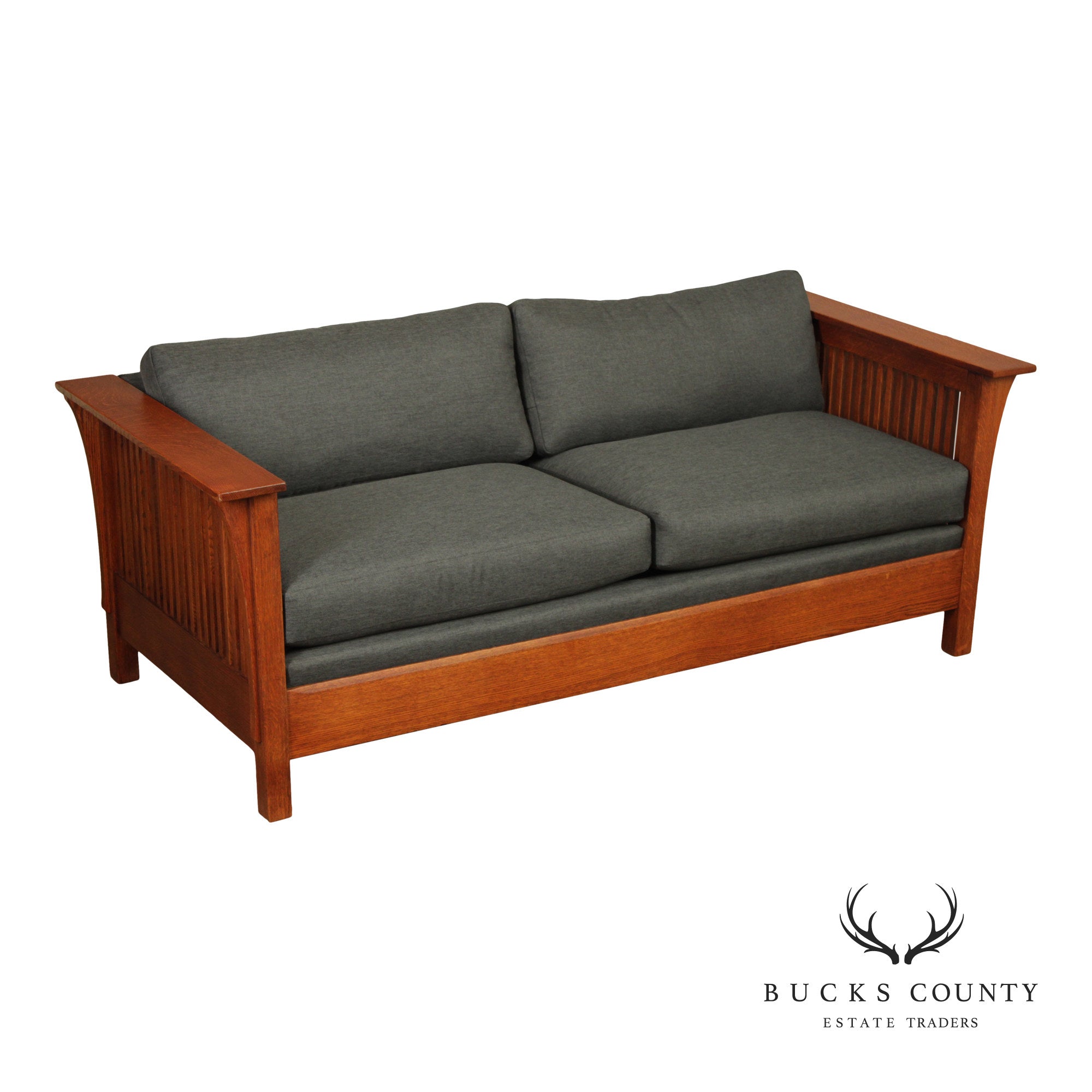 Stickley Mission Collection 'Fayetteville' Oak Spindle Sofa