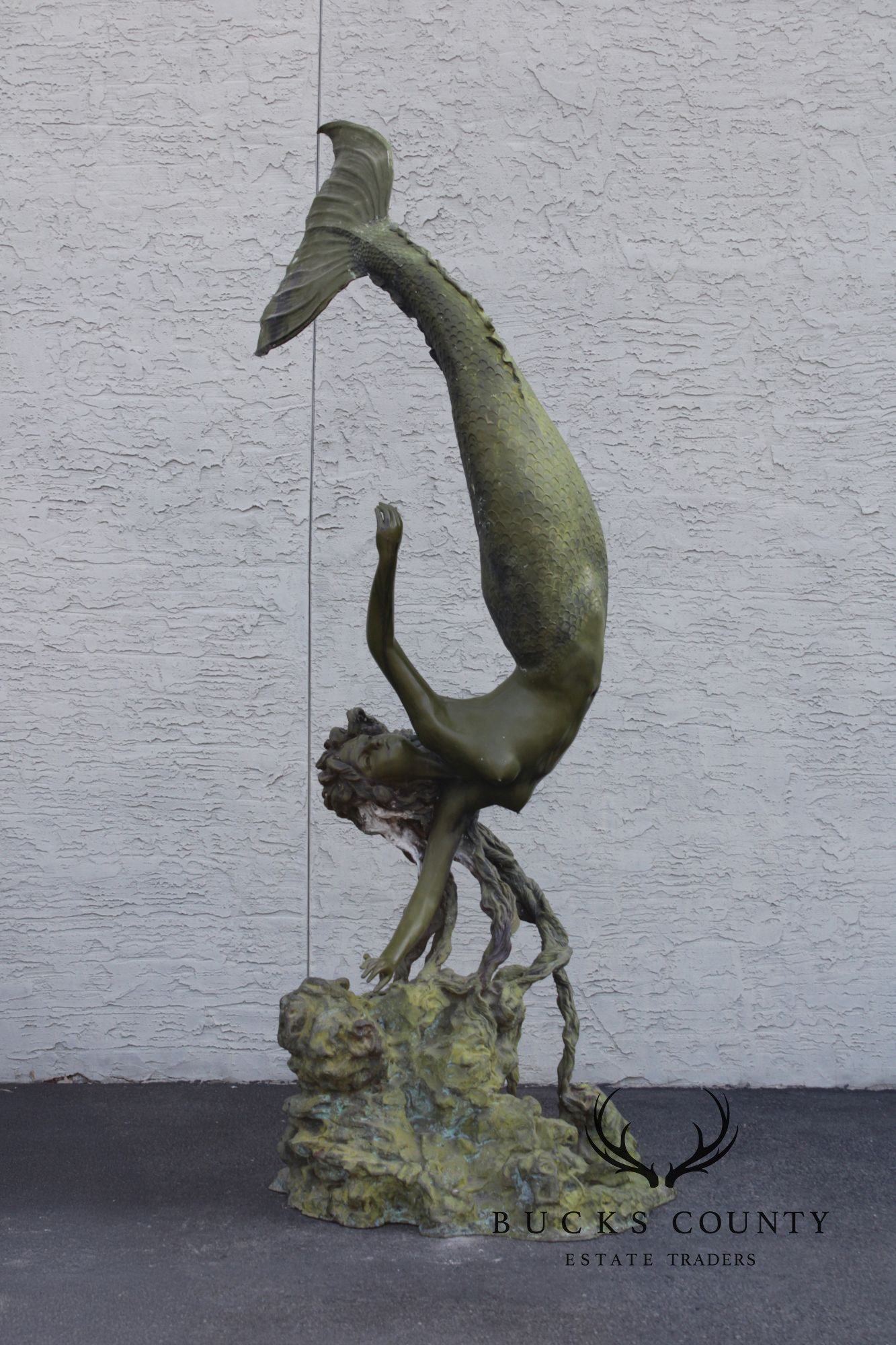Art d' Frans Monumental Bronze Mermaid Garden Statue
