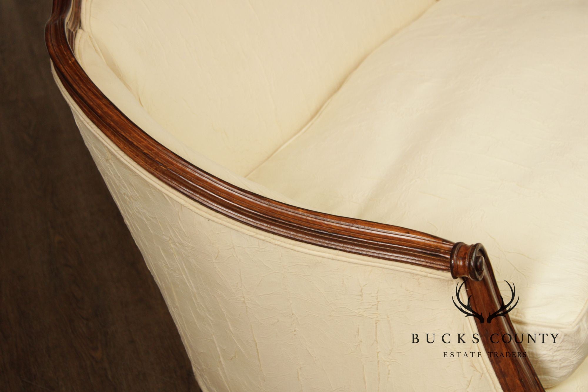 French Louis XV Style Pair Of Carved Frame Loveseat Settees