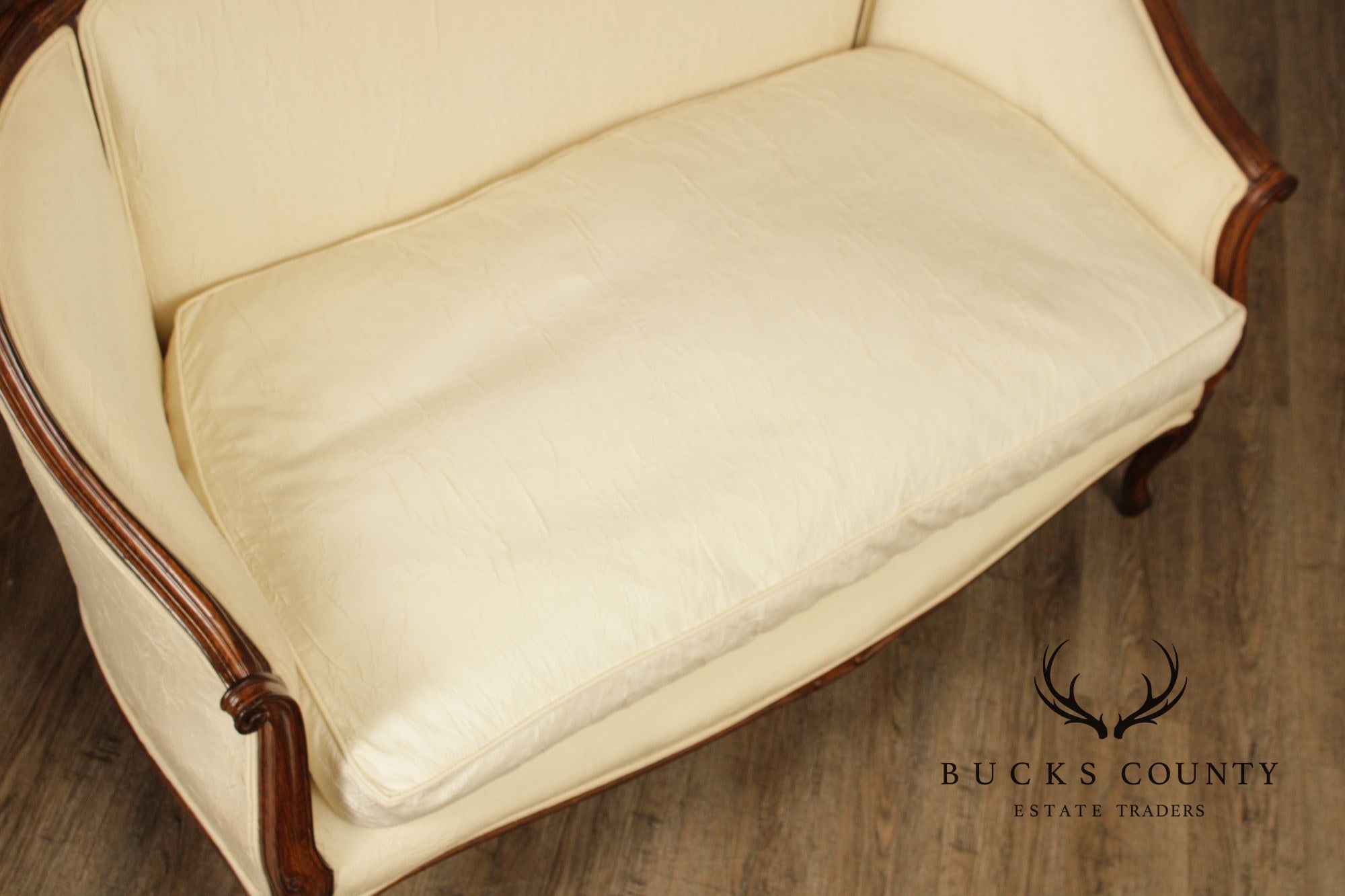 French Louis XV Style Pair Of Carved Frame Loveseat Settees