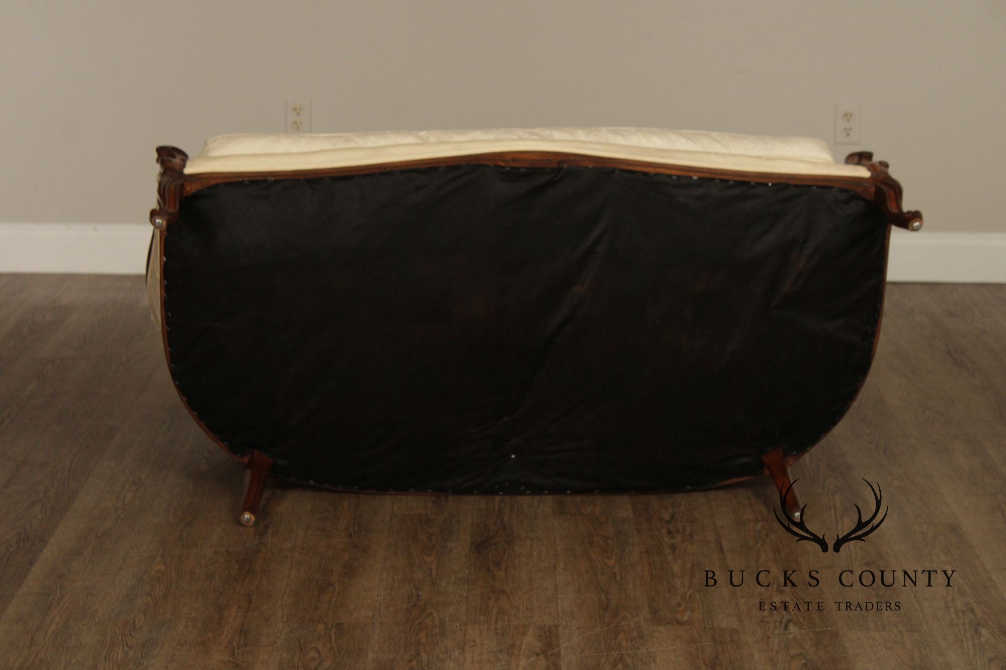 French Louis XV Style Pair Of Carved Frame Loveseat Settees