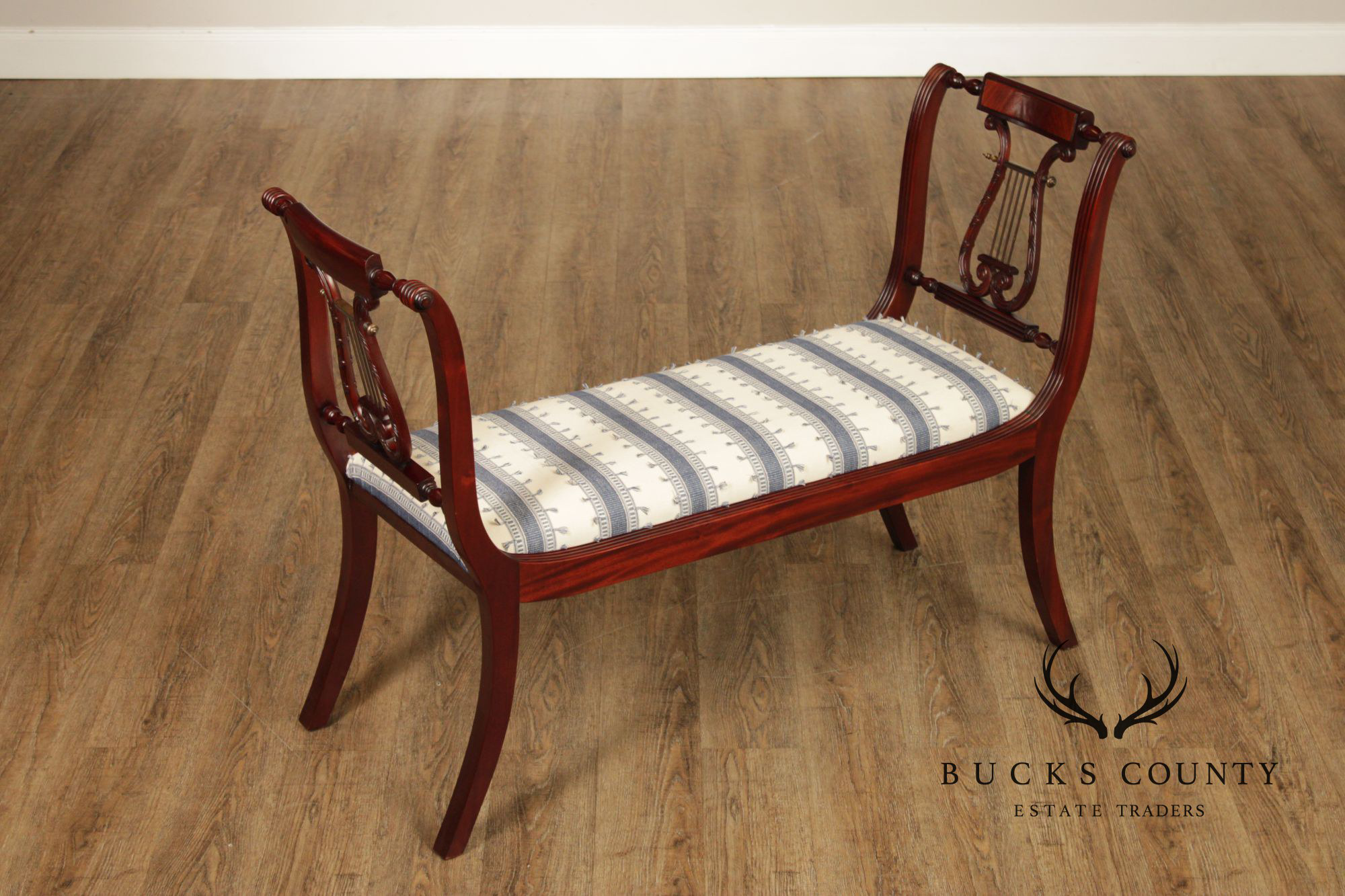 Regency Style Mahogany Harp Bench