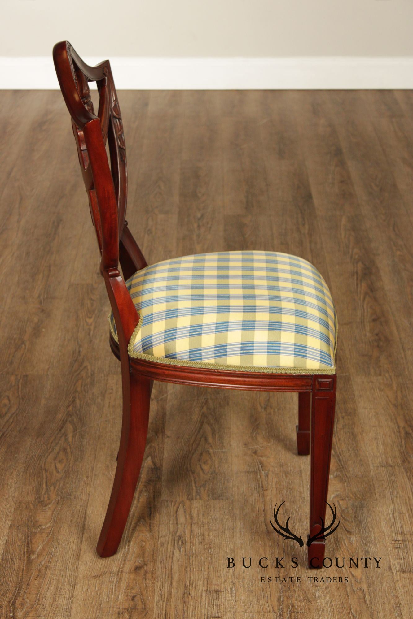 Maitland Smith  Hepplewhite Style Set Of Seven Shield Back Mahogany Dining Chairs