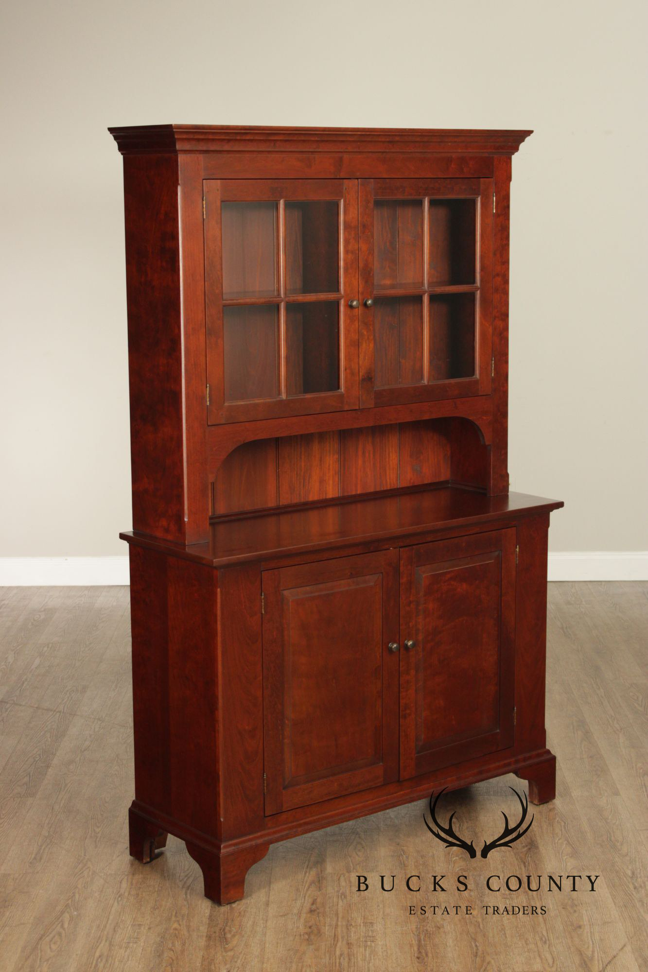 Eldred Wheeler Cherry Step Back China Cabinet