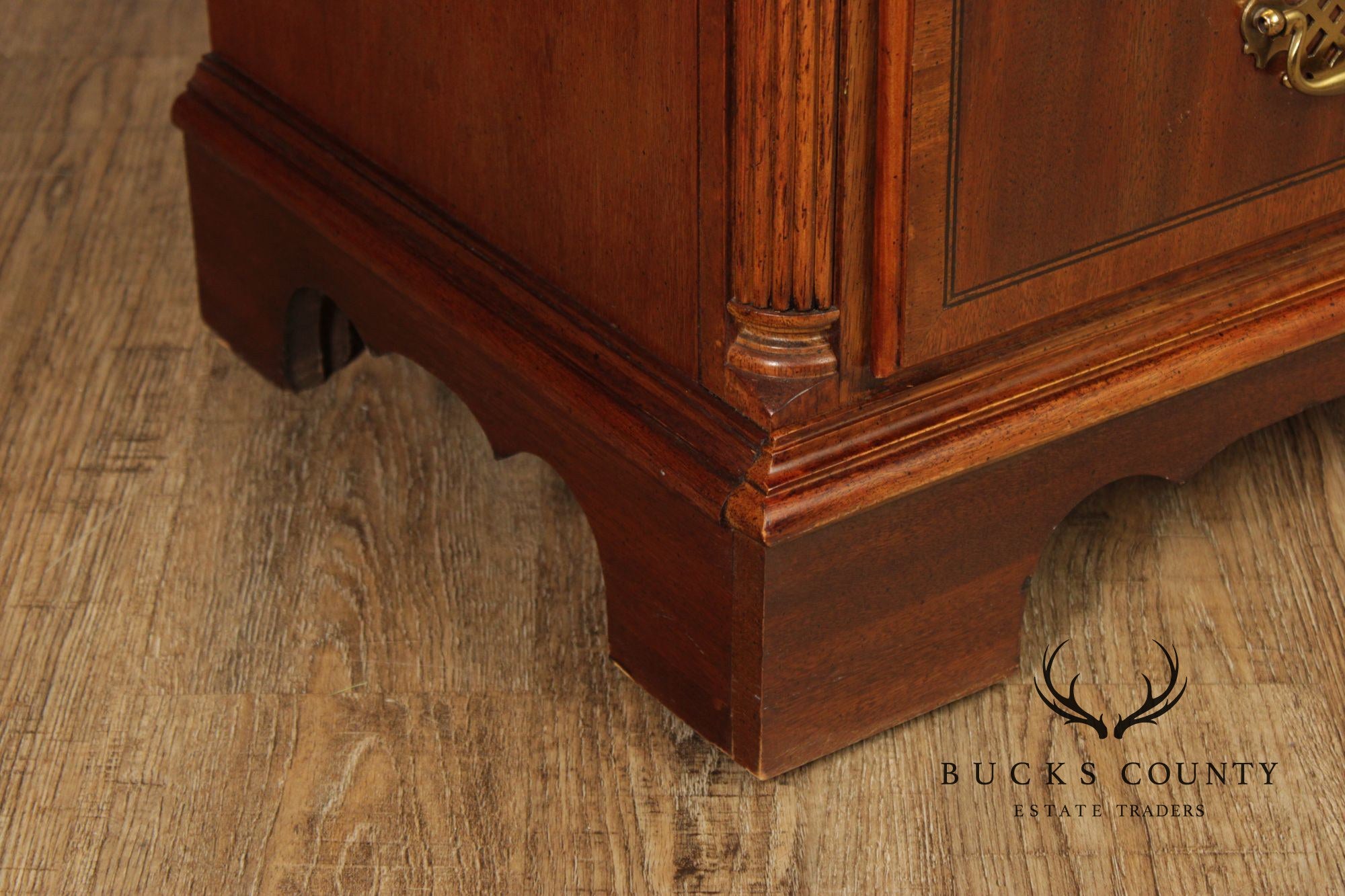 Georgian Style Banded Mahogany Tall Dresser