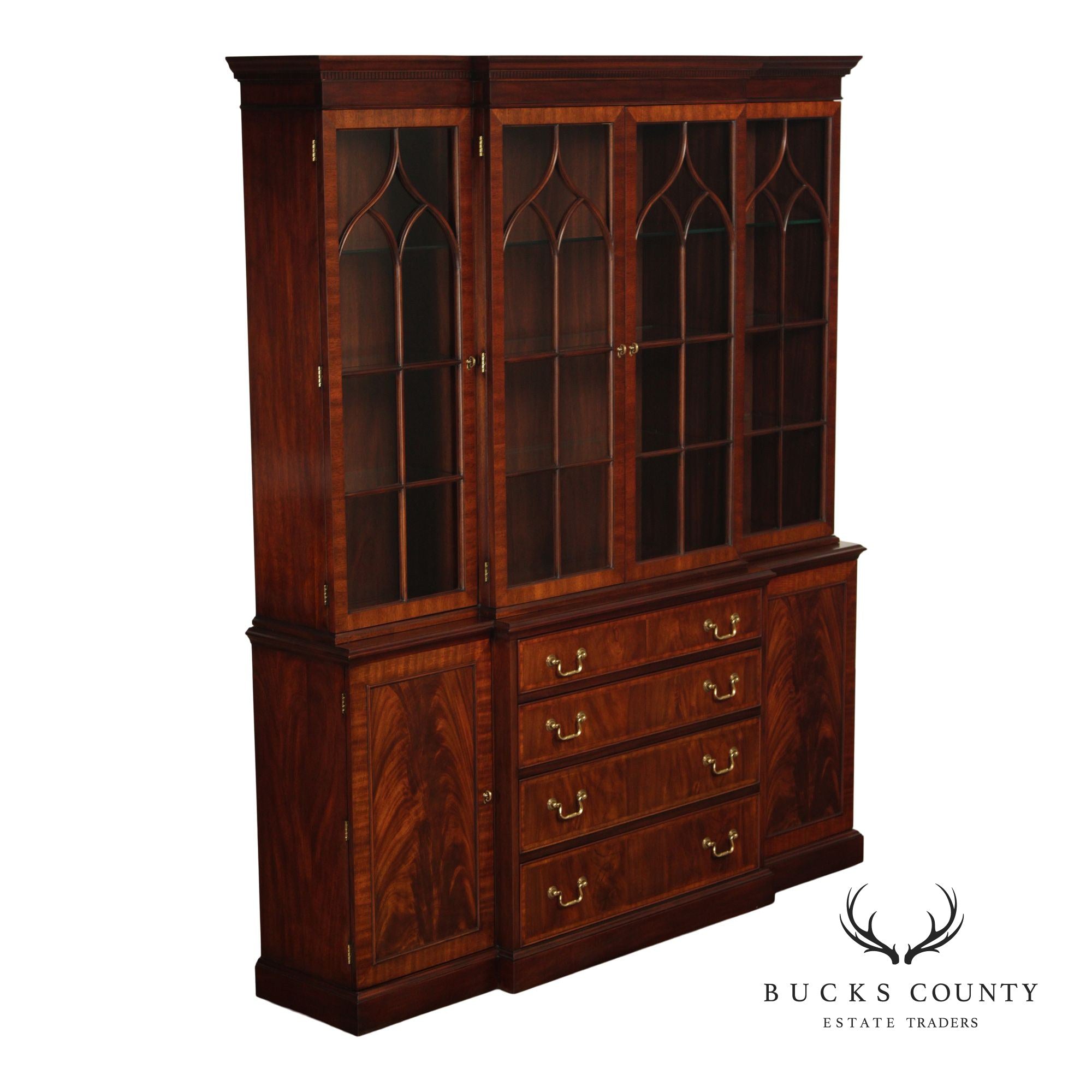 Henkel Harris Georgian Style Large Mahogany Breakfront