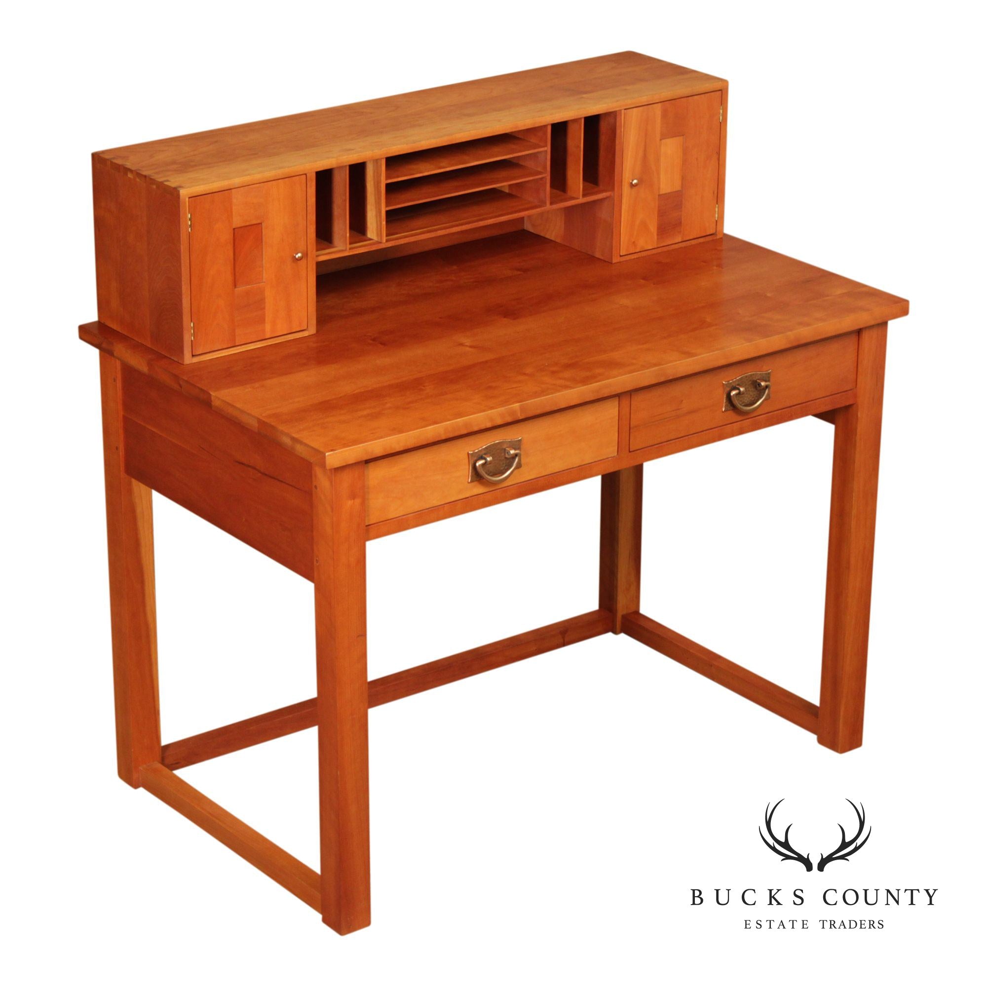 Stickley Mission Collection Cherry Writing Desk With Hutch