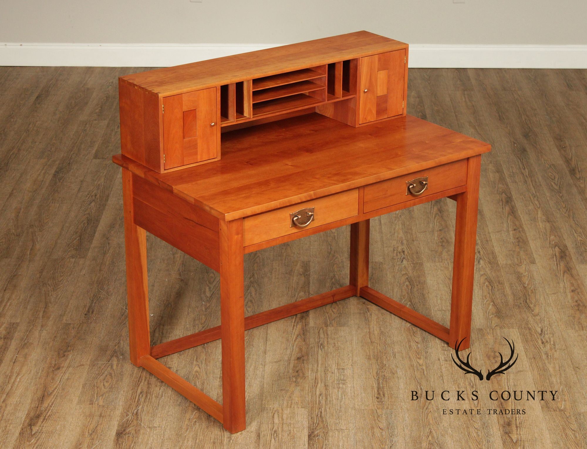 Stickley Mission Collection Cherry Writing Desk With Hutch